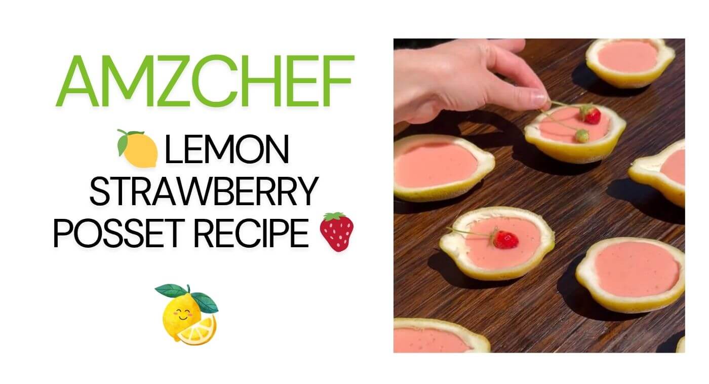 🍋 Lemon Strawberry Posset Recipe 🍓