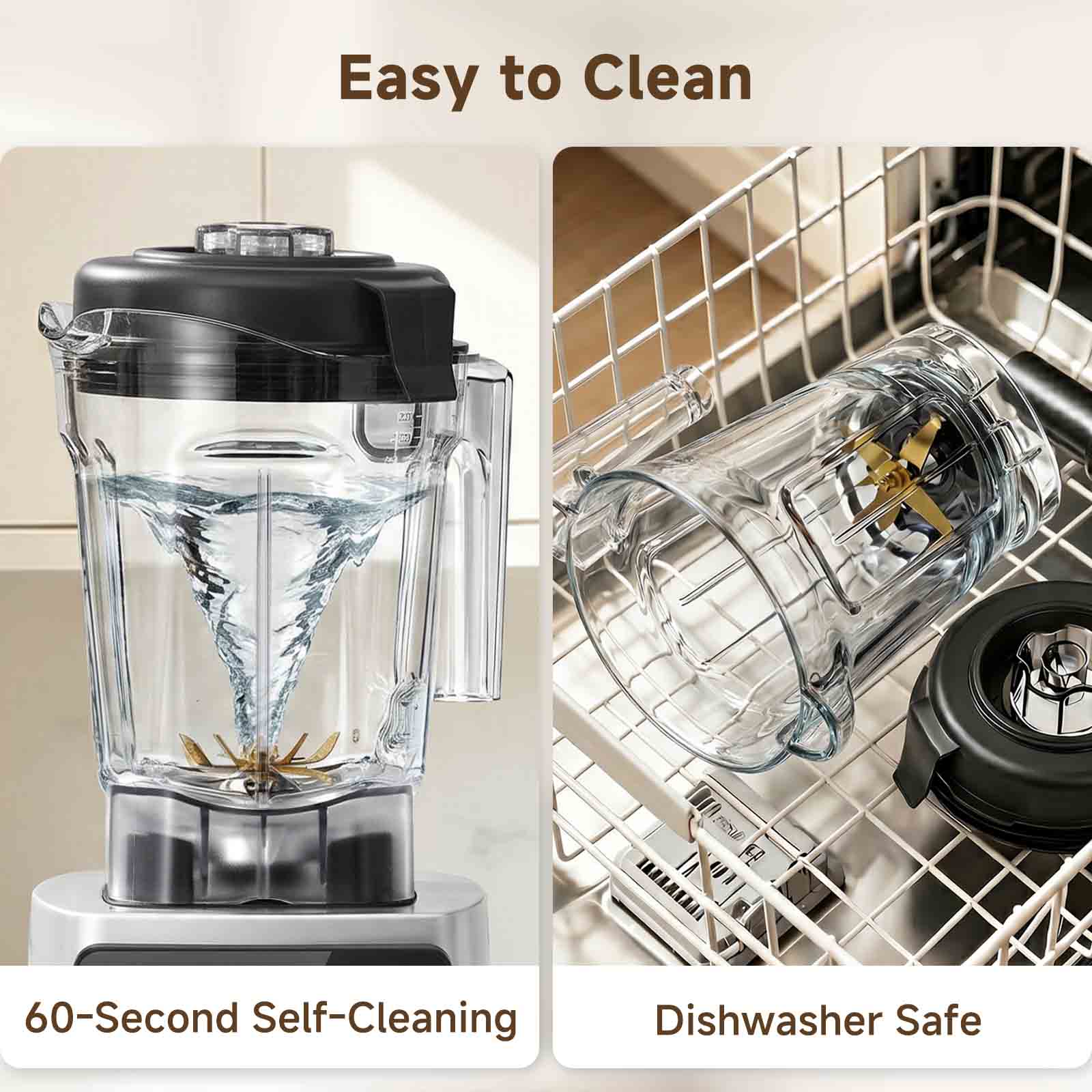 Amzchef 1800W Countertop Blender with 6-Blade | 68oz BPA-Free Pitcher
