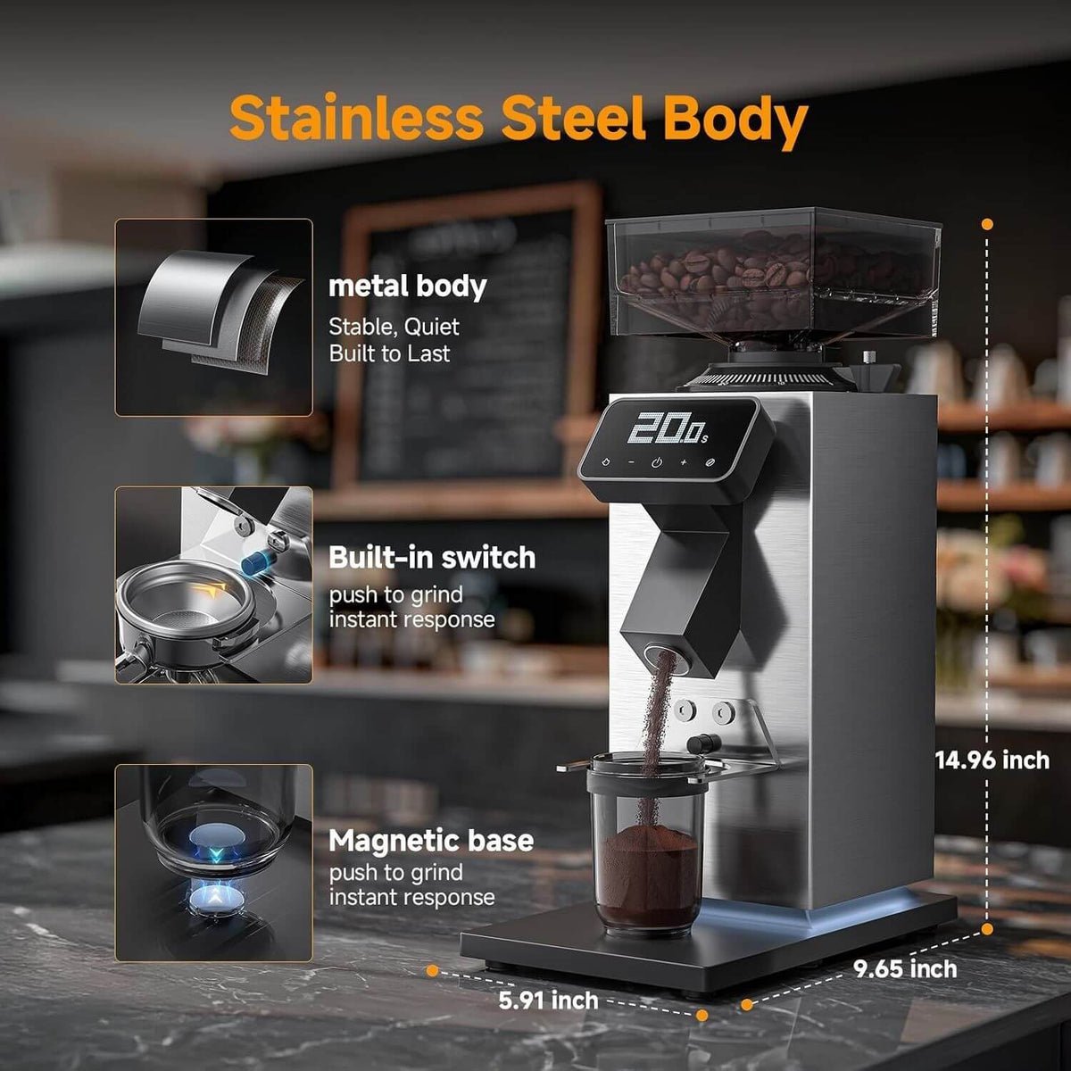 AMZCHEF Espresso Grinder for French Press