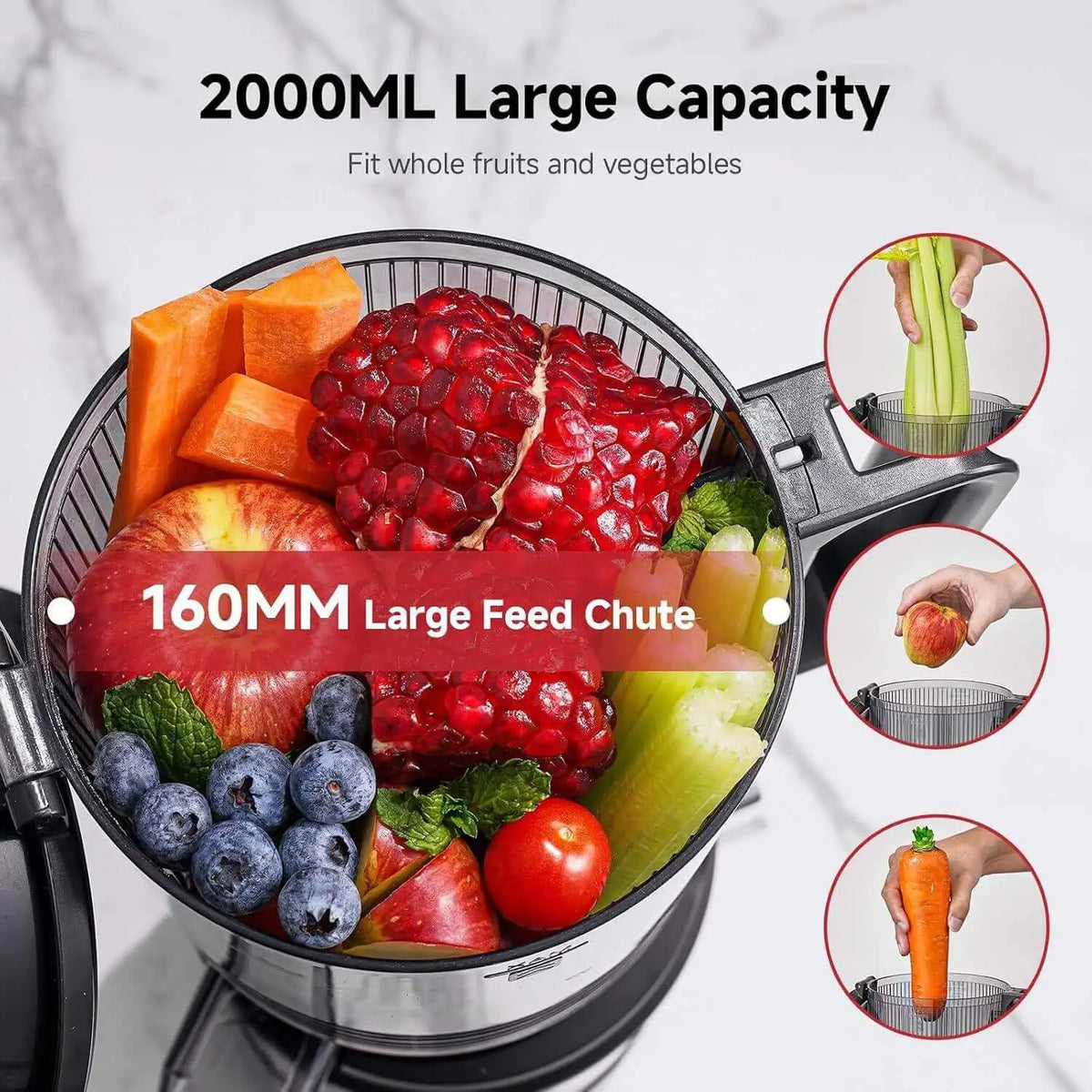 AMZCHEF Cold Press Juicer for Whole Fruits