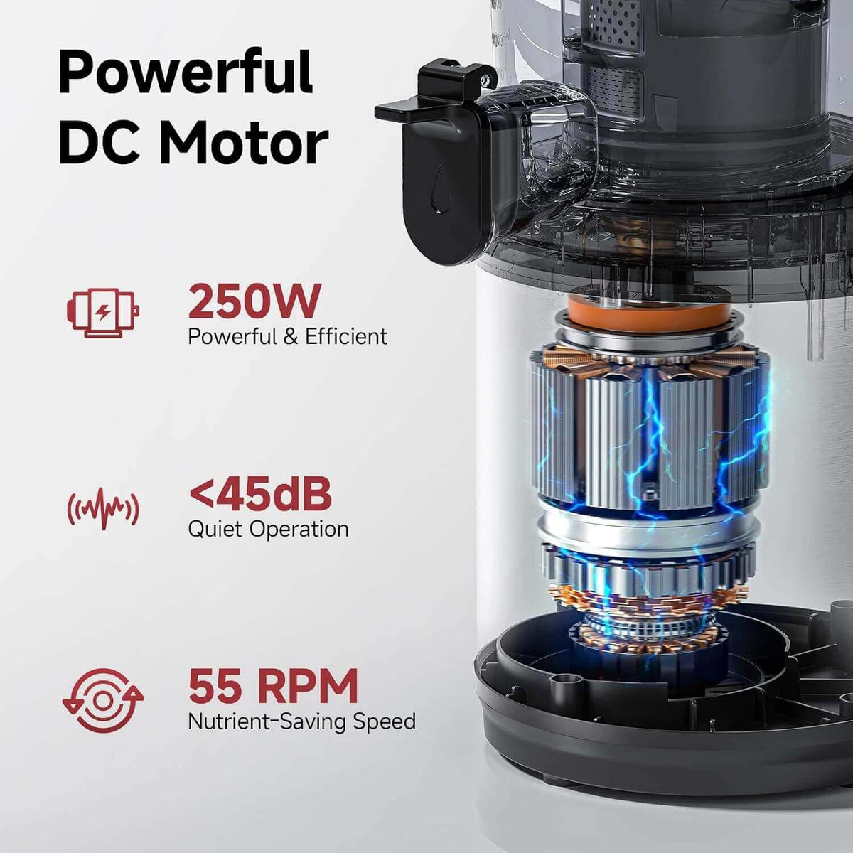 AMZCHEF Slow Juicer with Triple Filtration