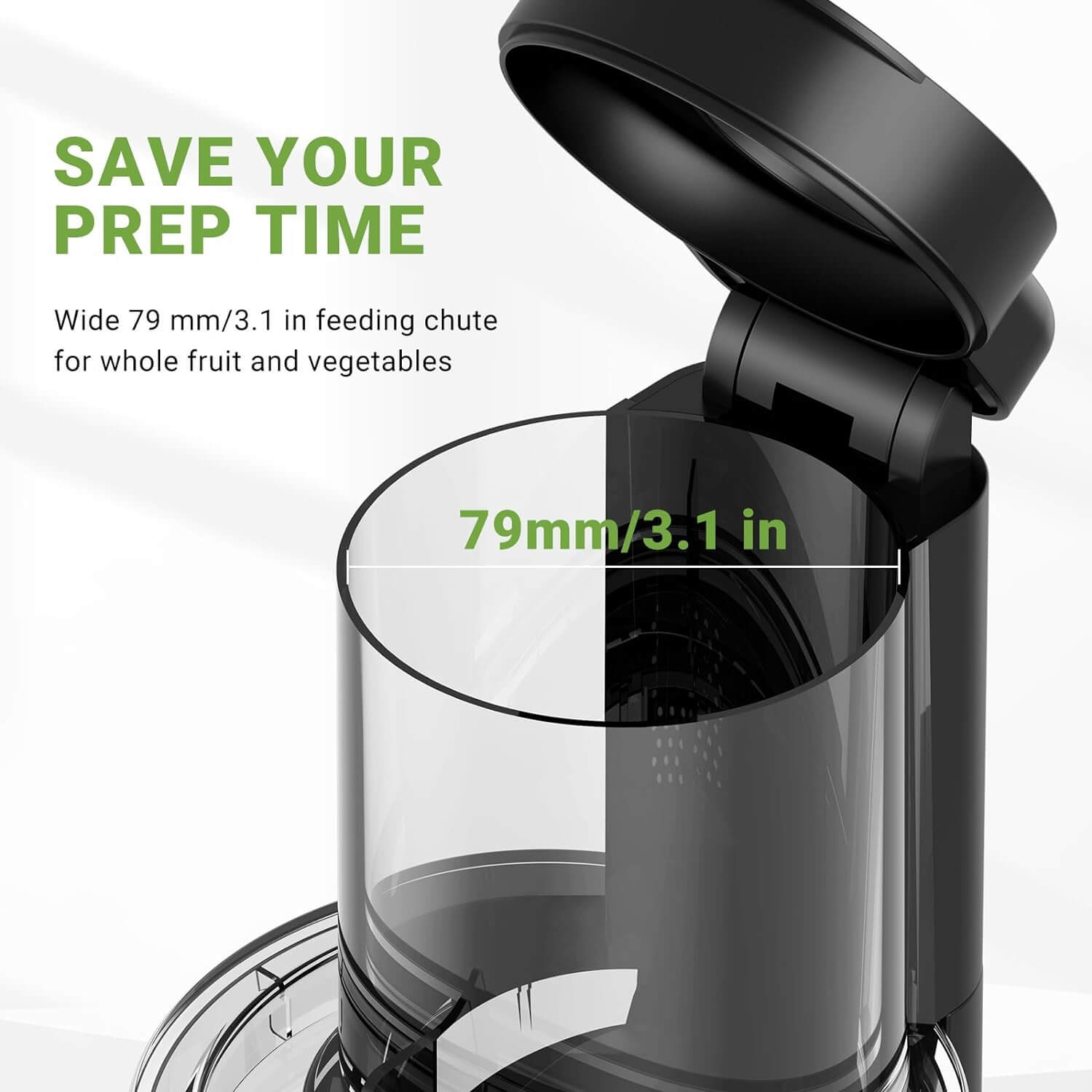 Amzchf Juicer Machine with Large Feed Chute 3.1" for Whole Fruits