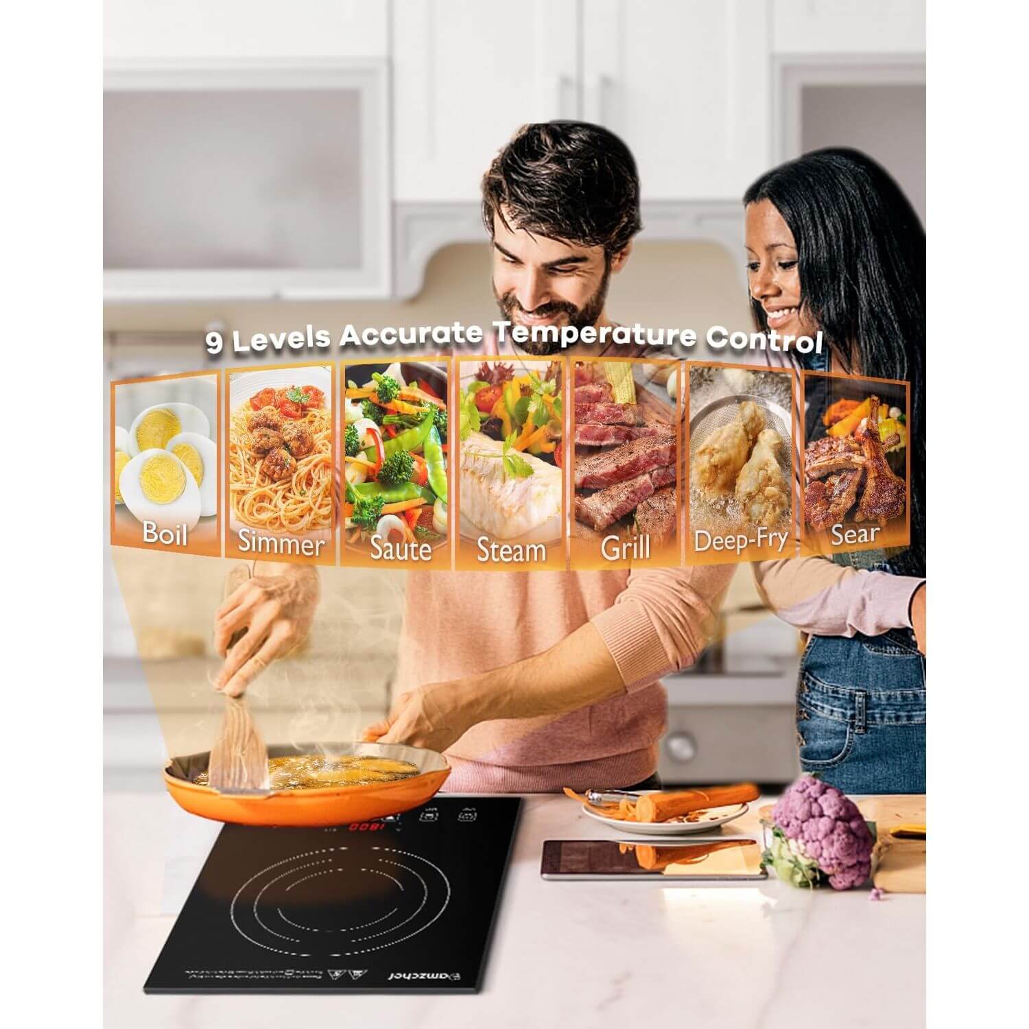 AMZCHEF Induction Cooktop Portable 1800W for RV