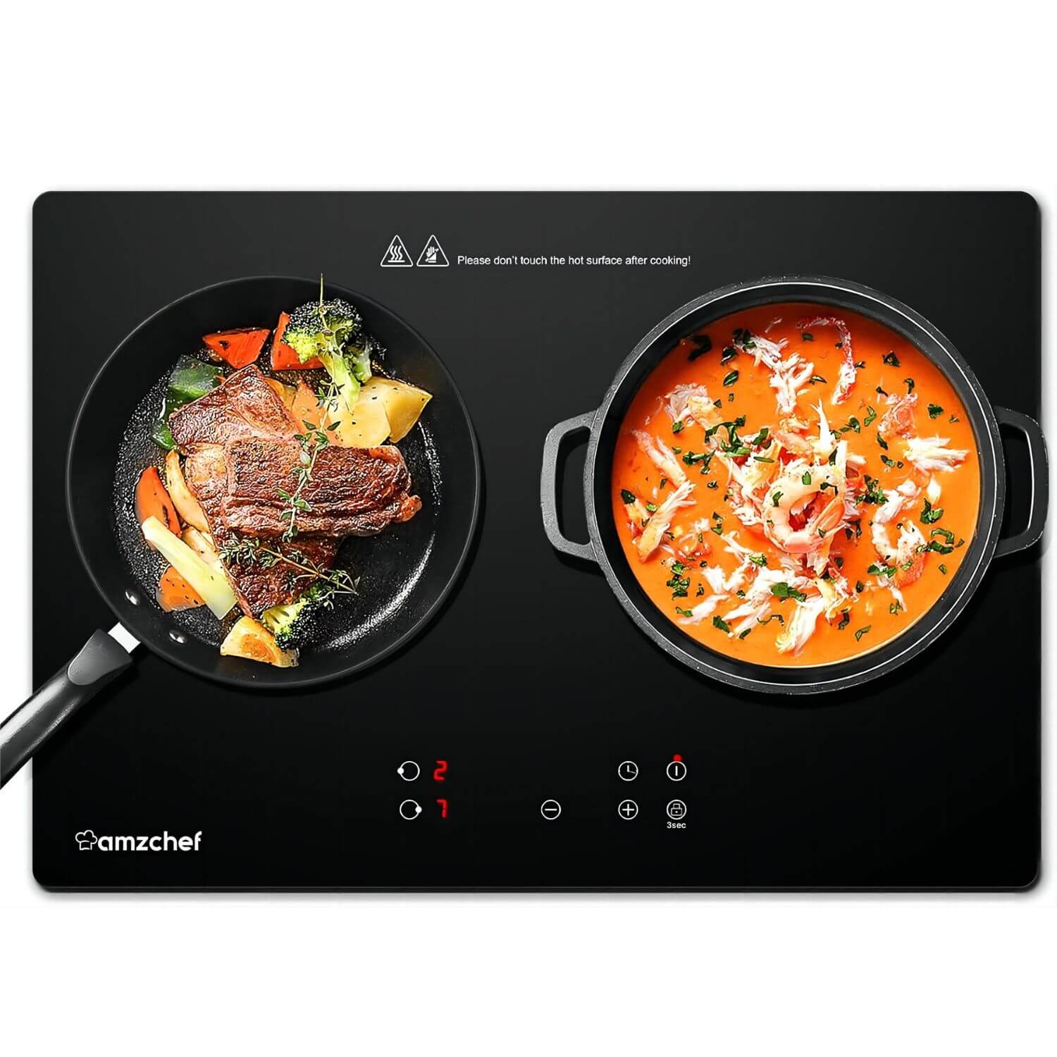 AMZCHEF Induction Stove Top 2 Burners 1800W for RV