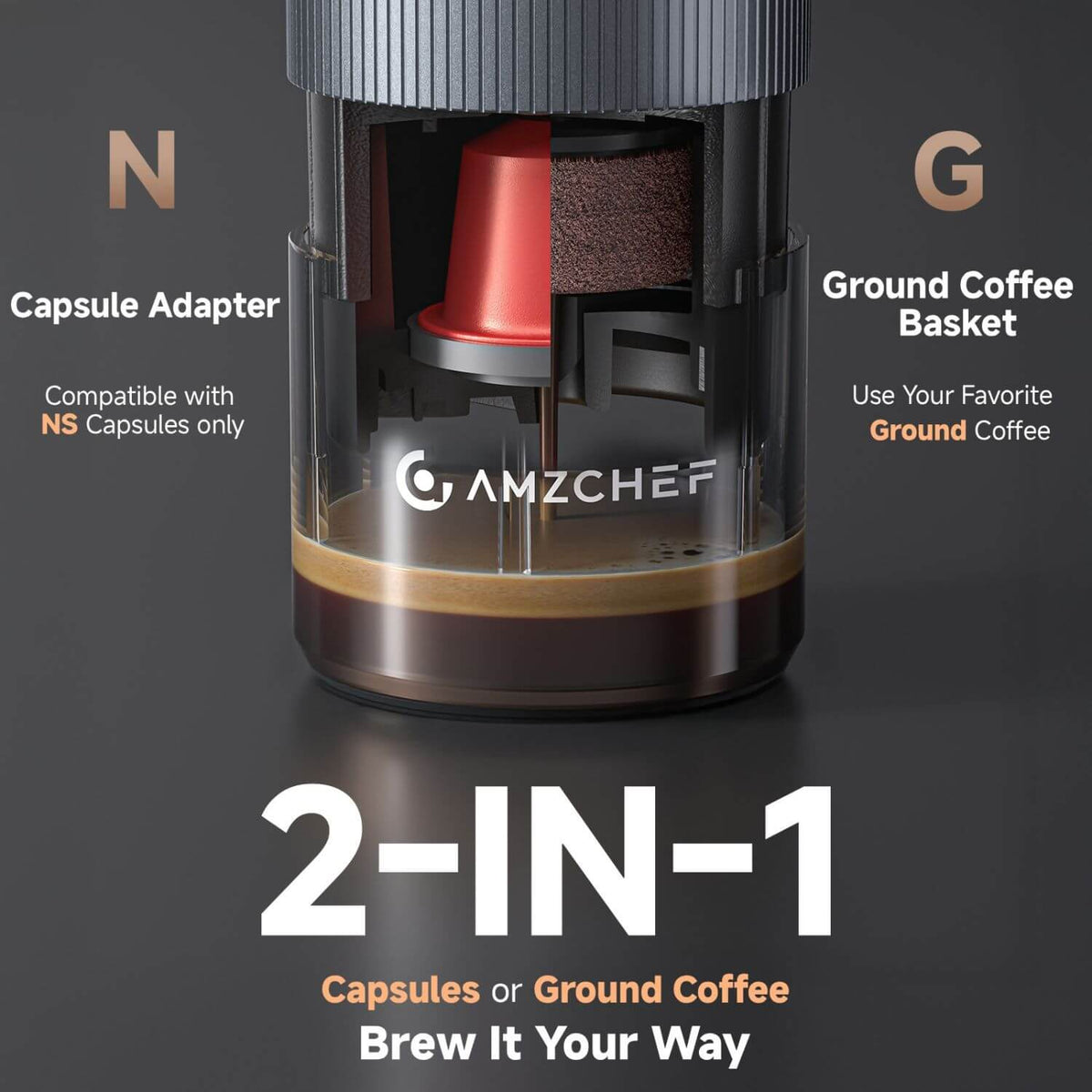 AMZCHEF Portable Coffee Maker for Camping