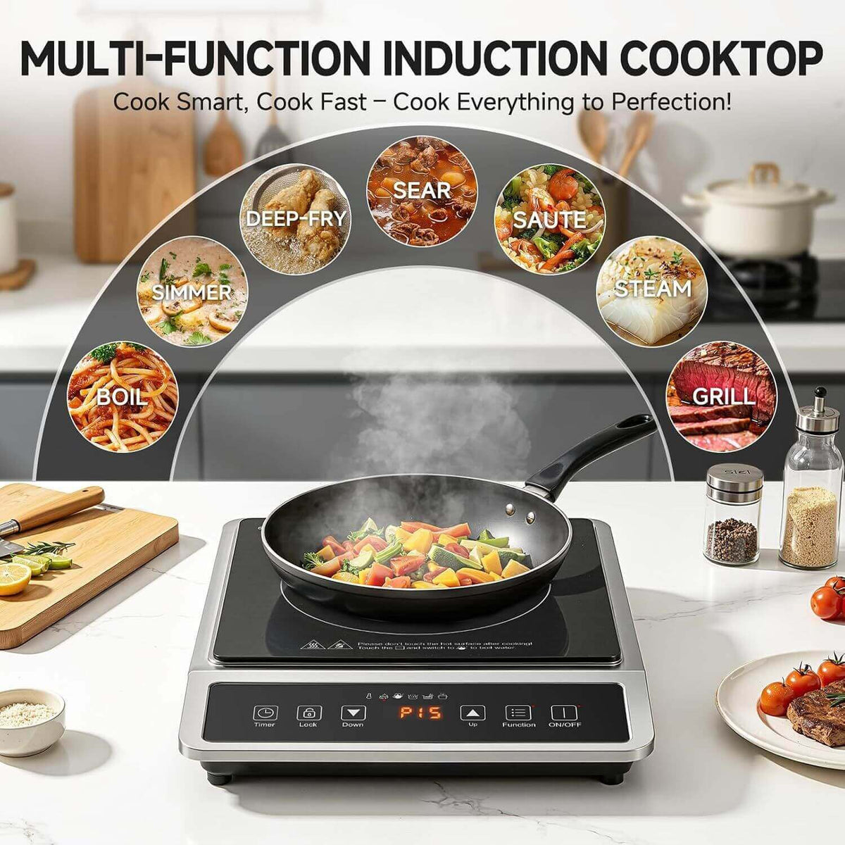 AMZCHEF Induction Hot Plate with Temperature Control