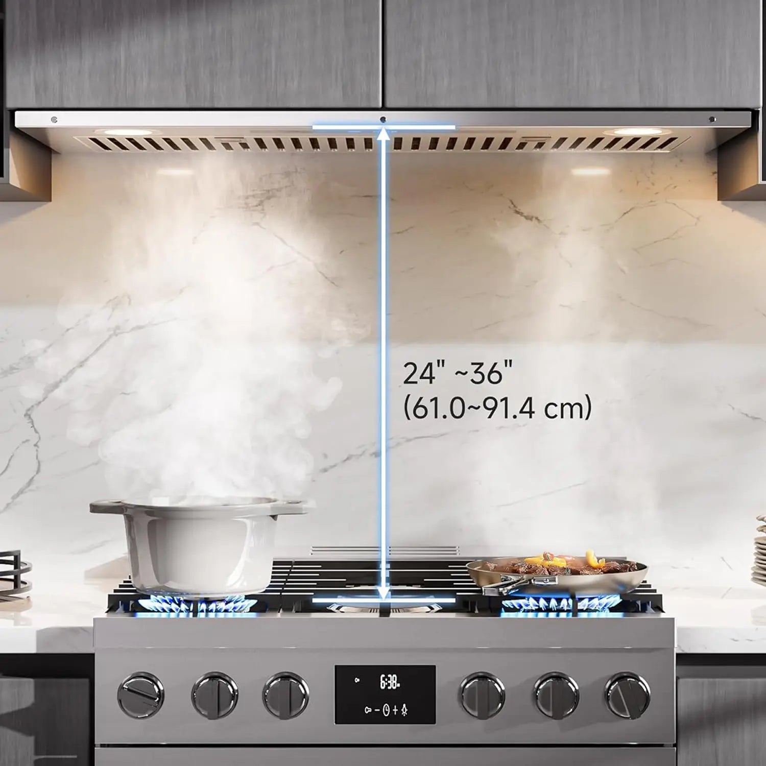 AMZCHEF Range Hood Size