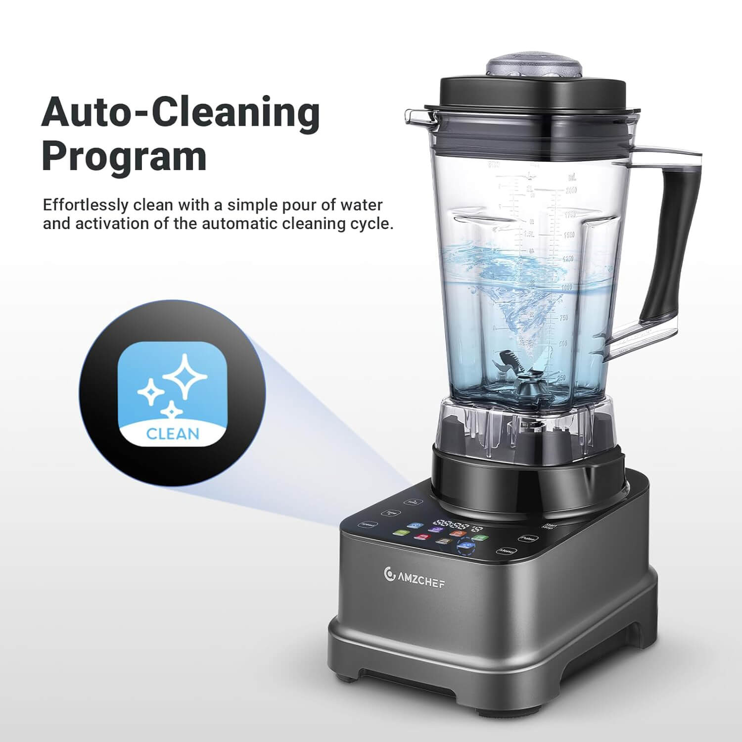 AMZCHEF 8-IN-1 Professional Blenders 2025 with LED Panel Touch Control 2000W