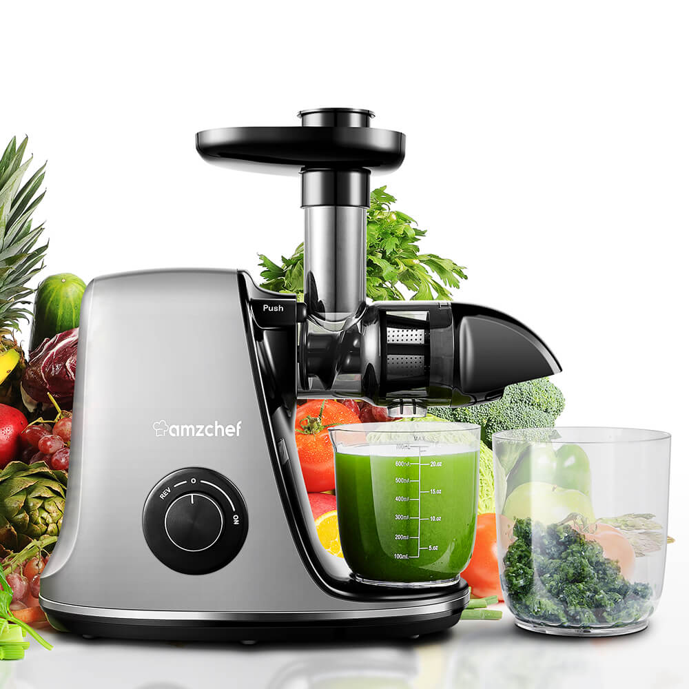 AMZCHEF Cold Press Slow Masticating Juicer High Juice Yield for Fruites and Vegetables