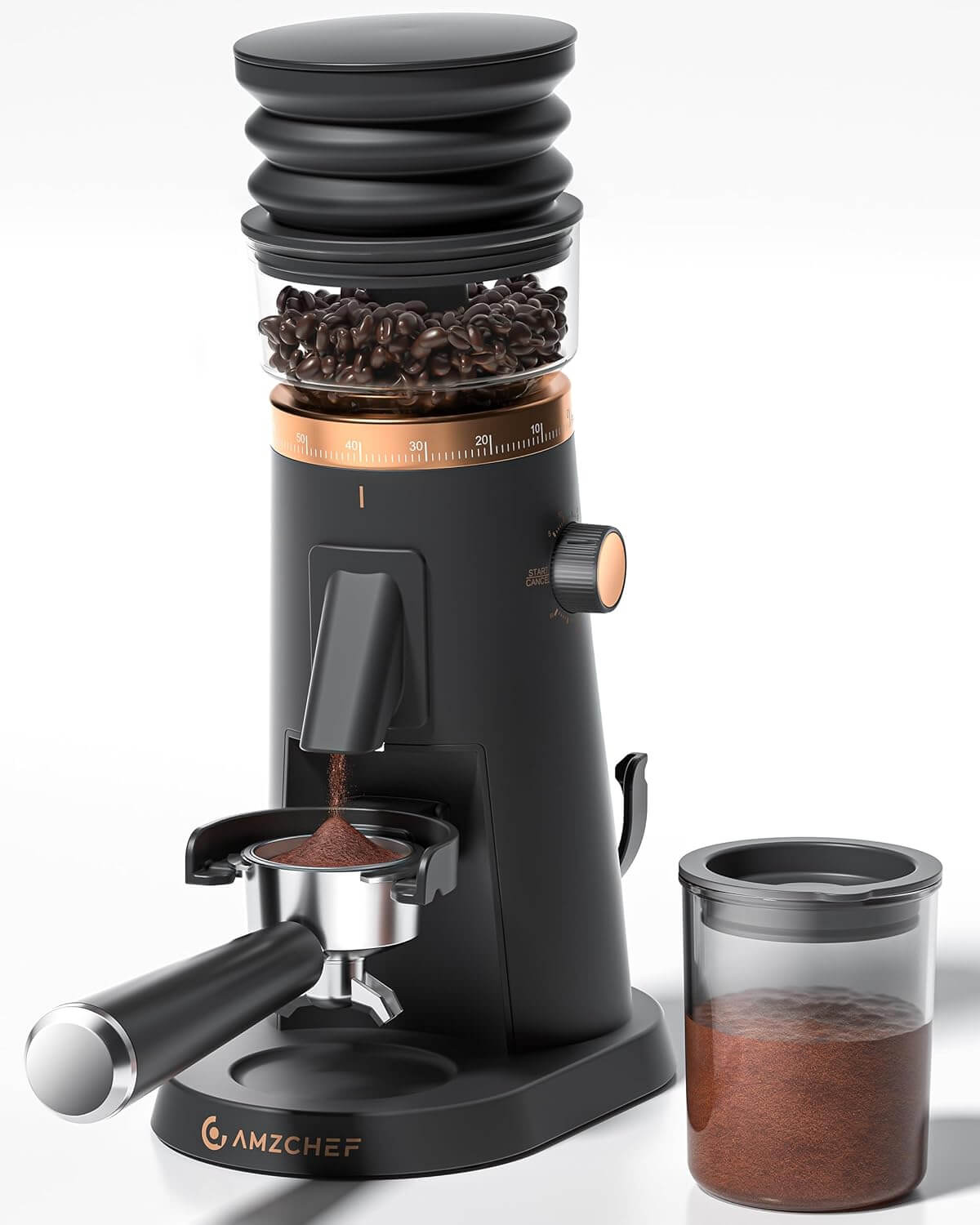 AMZCHEF Coffee Grinder with 75 Ultra-Fine Grind Settings