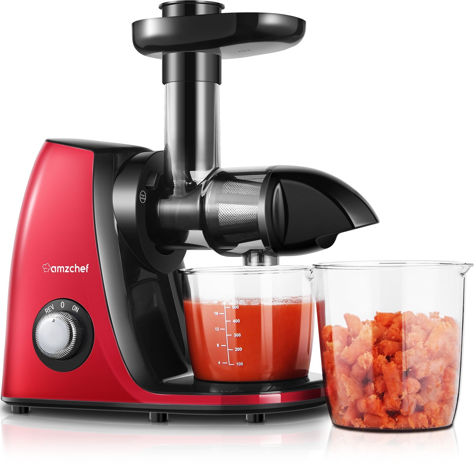 AMZCHEF Slow Juicer JS3005 Red