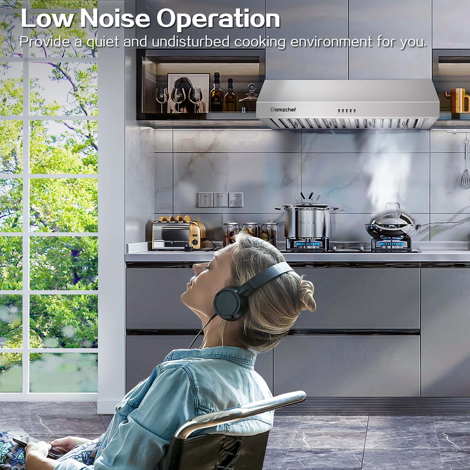 AMZCHEF Wall Mount Range Hoods 30 inch Button 2