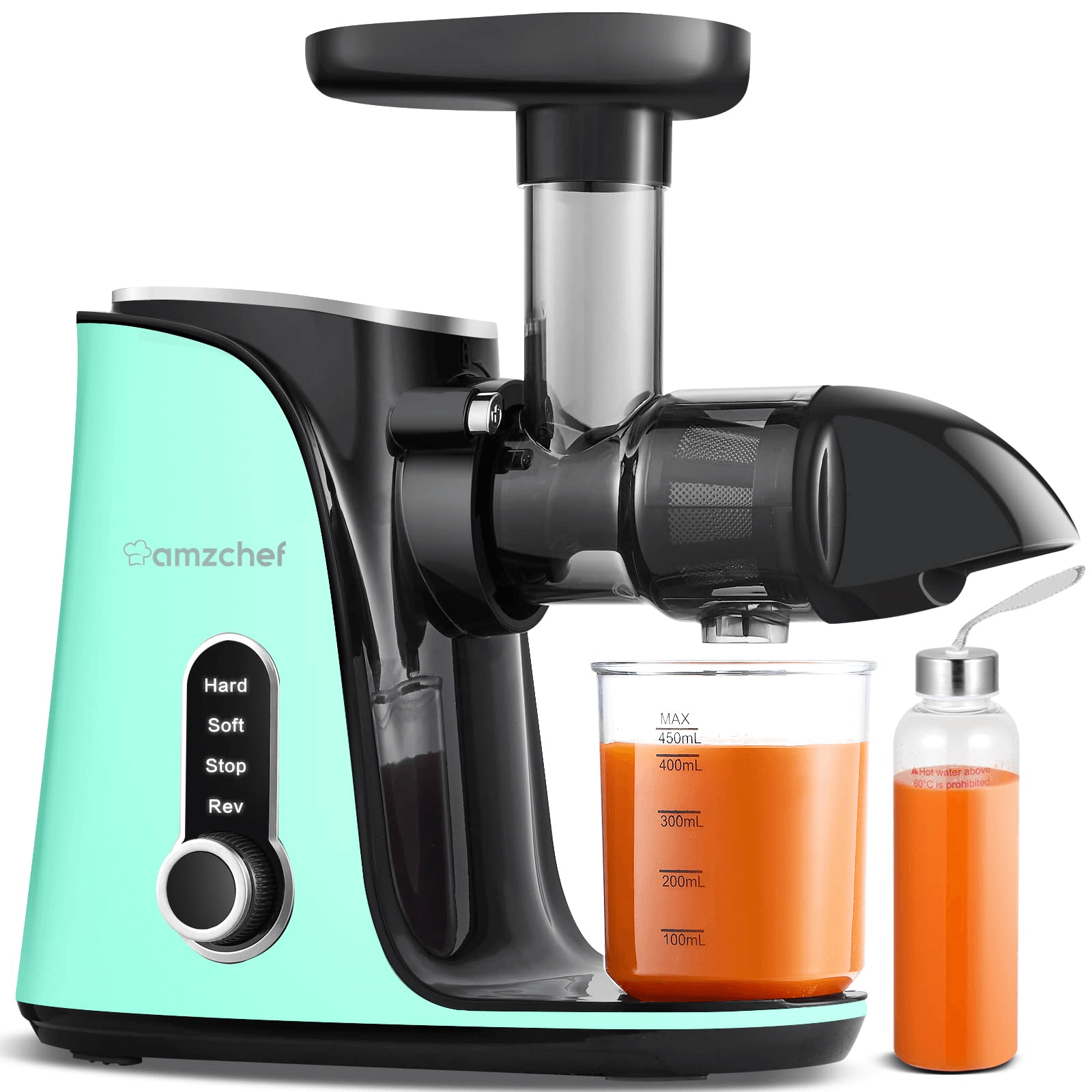 AMZCHEF Slow Juicer for Fruit and Vegetables Powerful Juicer GM3001 Green