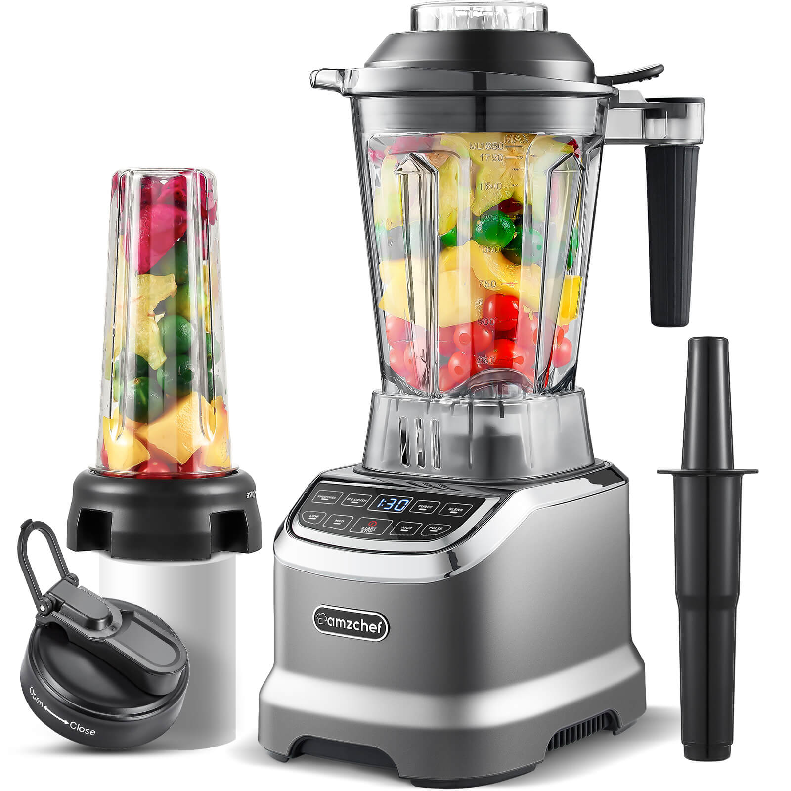 AMZCHEF ZM5003 Smoothie Countertop High-Speed Blender 1800W