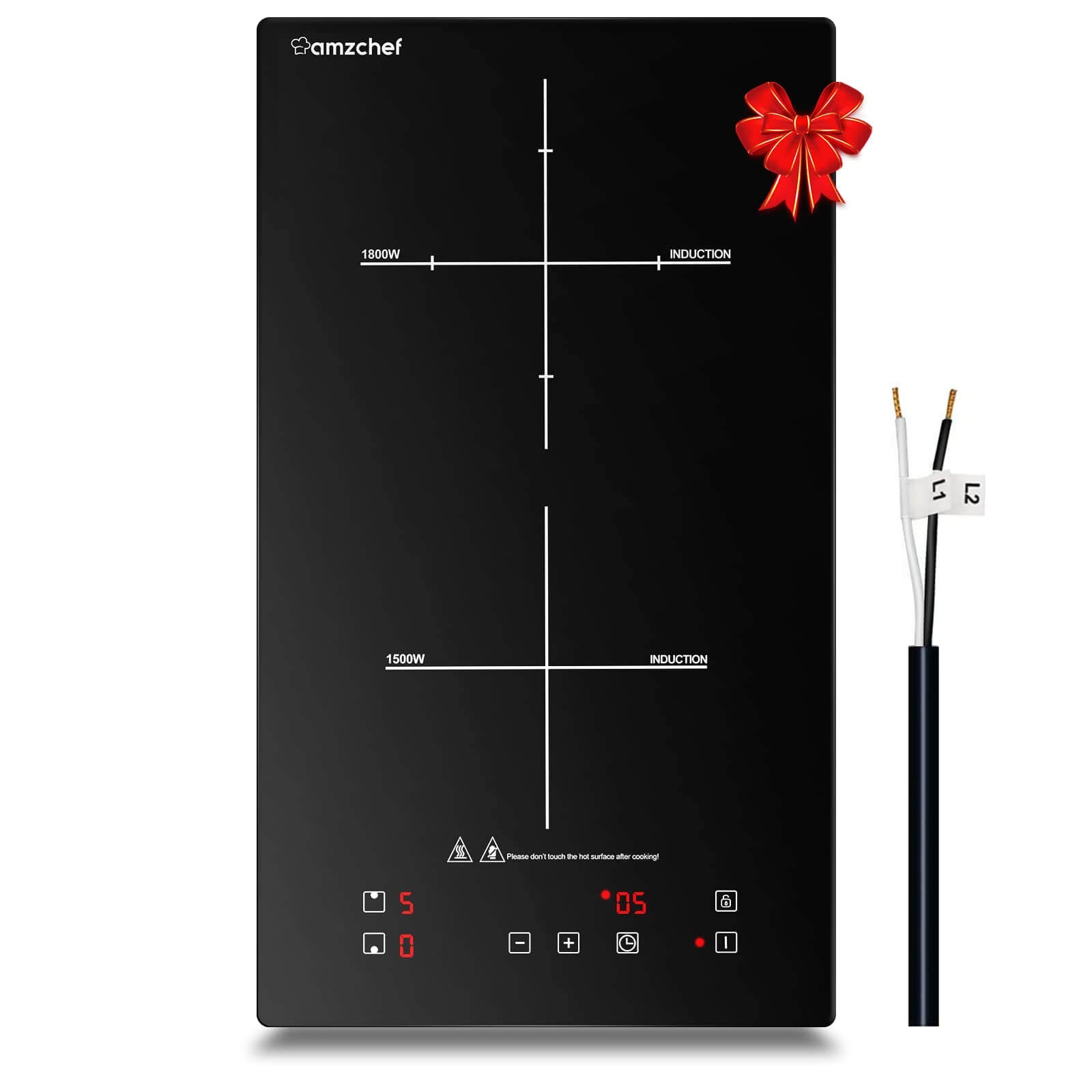 AMZCHEF Electric Induction Cooktop 12" Built-in 10 Power Levels