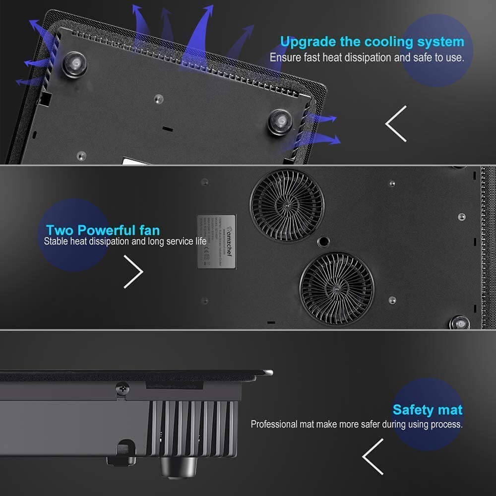 AMZCHEF Electric Induction Cooktop 12" Built-in 10 Power Levels