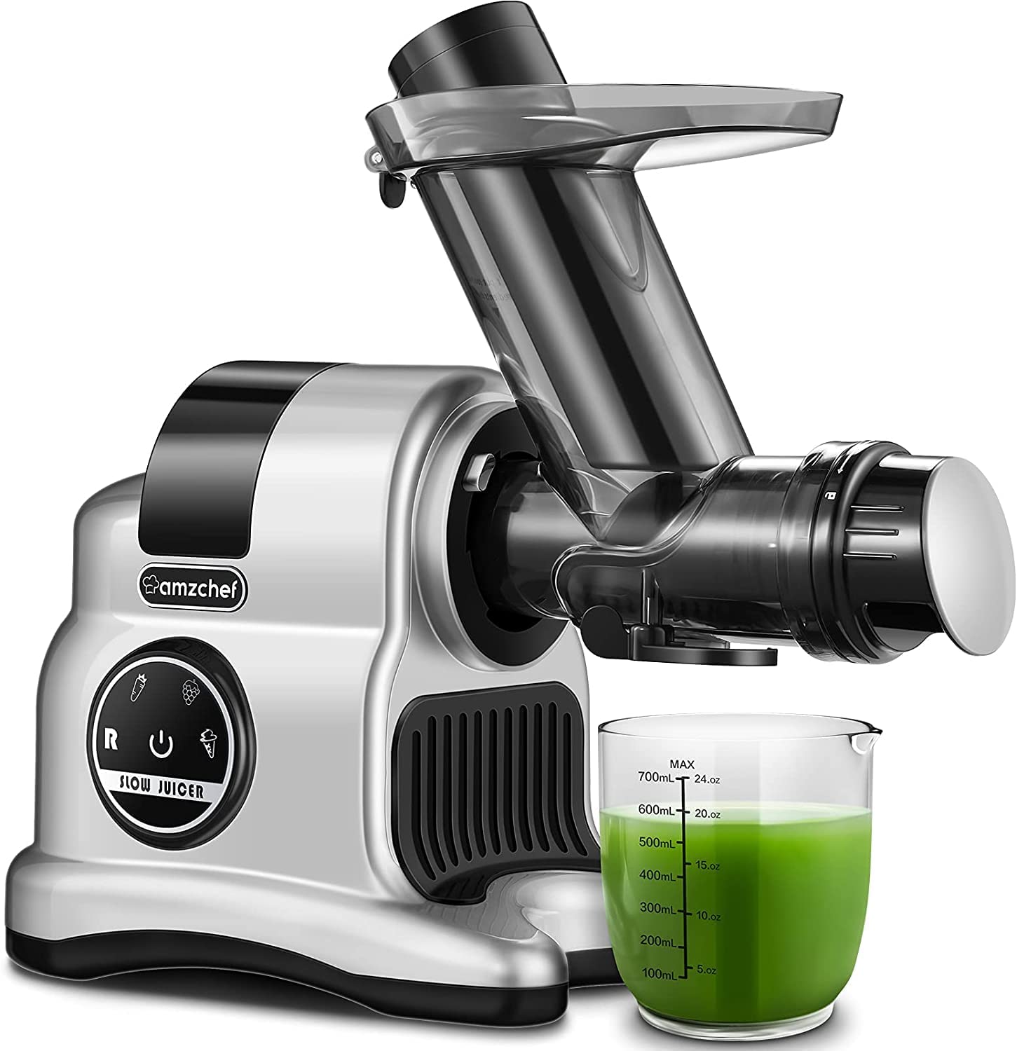 Juicer Machines, AMZCHEF Innovative Cold Press Juicer with high Juice Yield, Slow Masticating Juicer for Vegetables and Fruits,Juice Extractor with Reverse, Slow Juicer, Easy to Clean, Operate Quiet