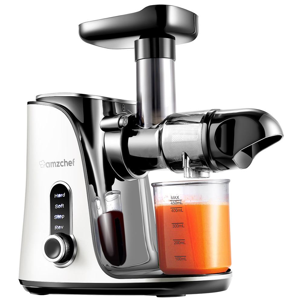 AMZCHEF Slow Juicer with Two Speed Modes GM3001 White