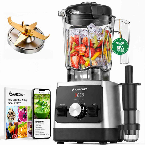 Amzchef 1800W Countertop Blender with 6-Blade | 68oz BPA-Free Pitcher