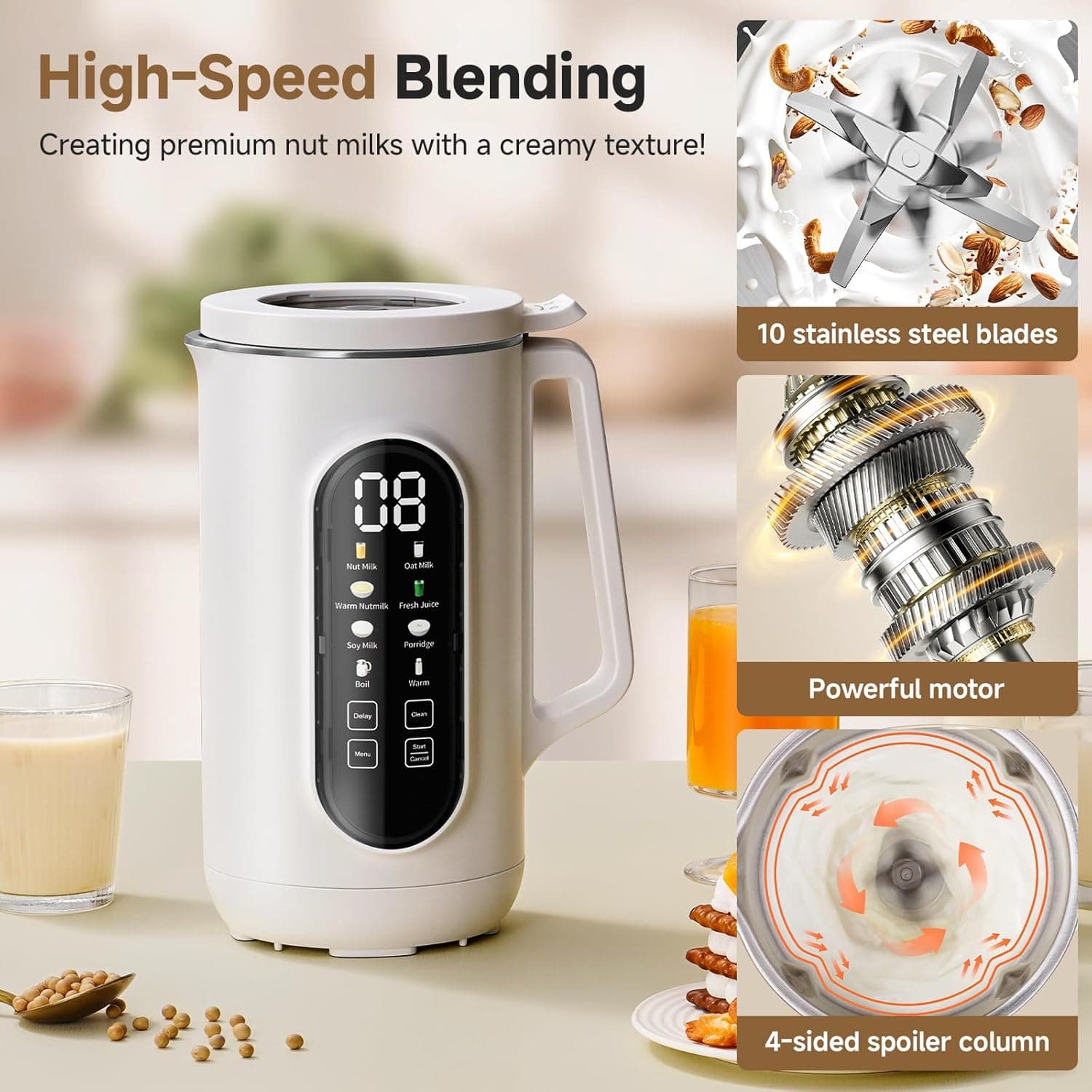 high speed blending milk.