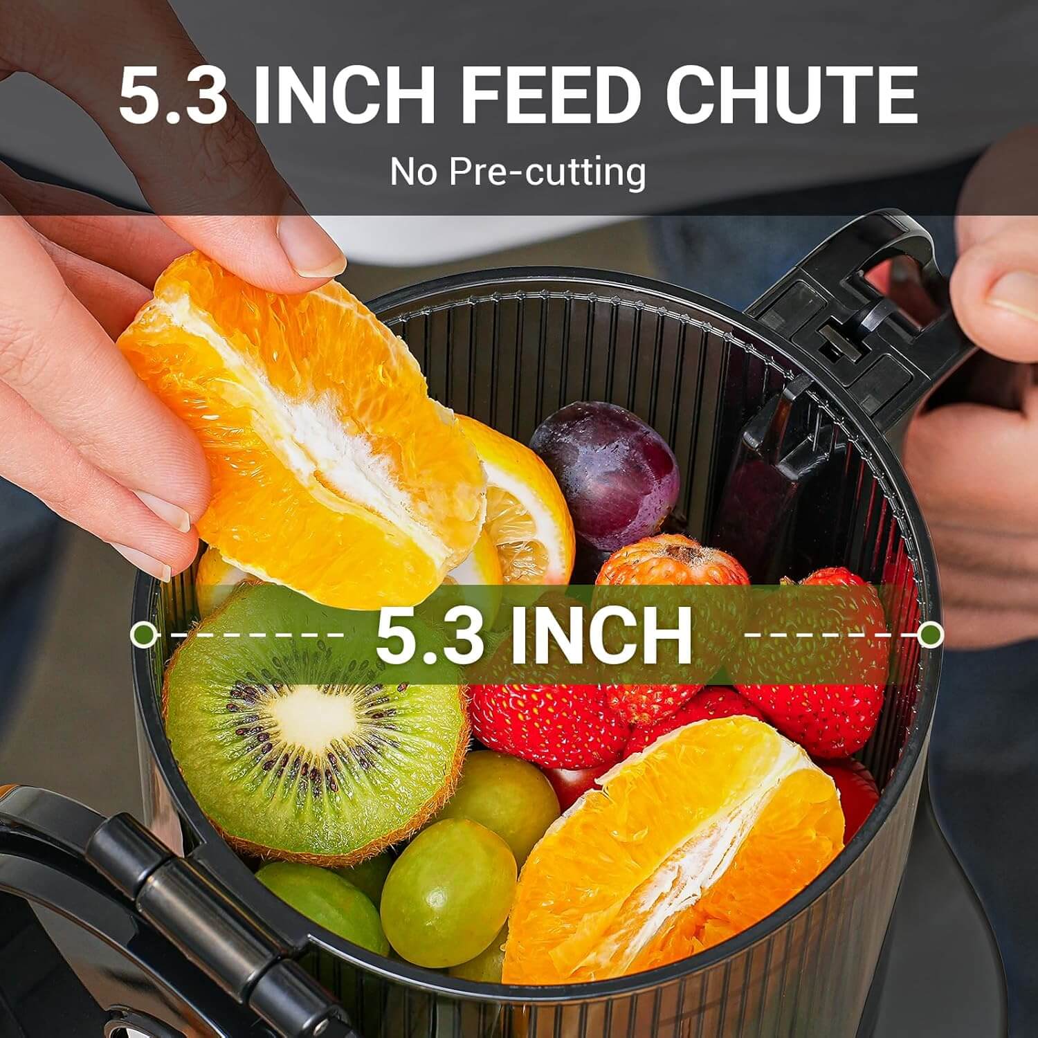 AMZCHEF Masticating Juicer 5.3-Inch Self-Feeding Green