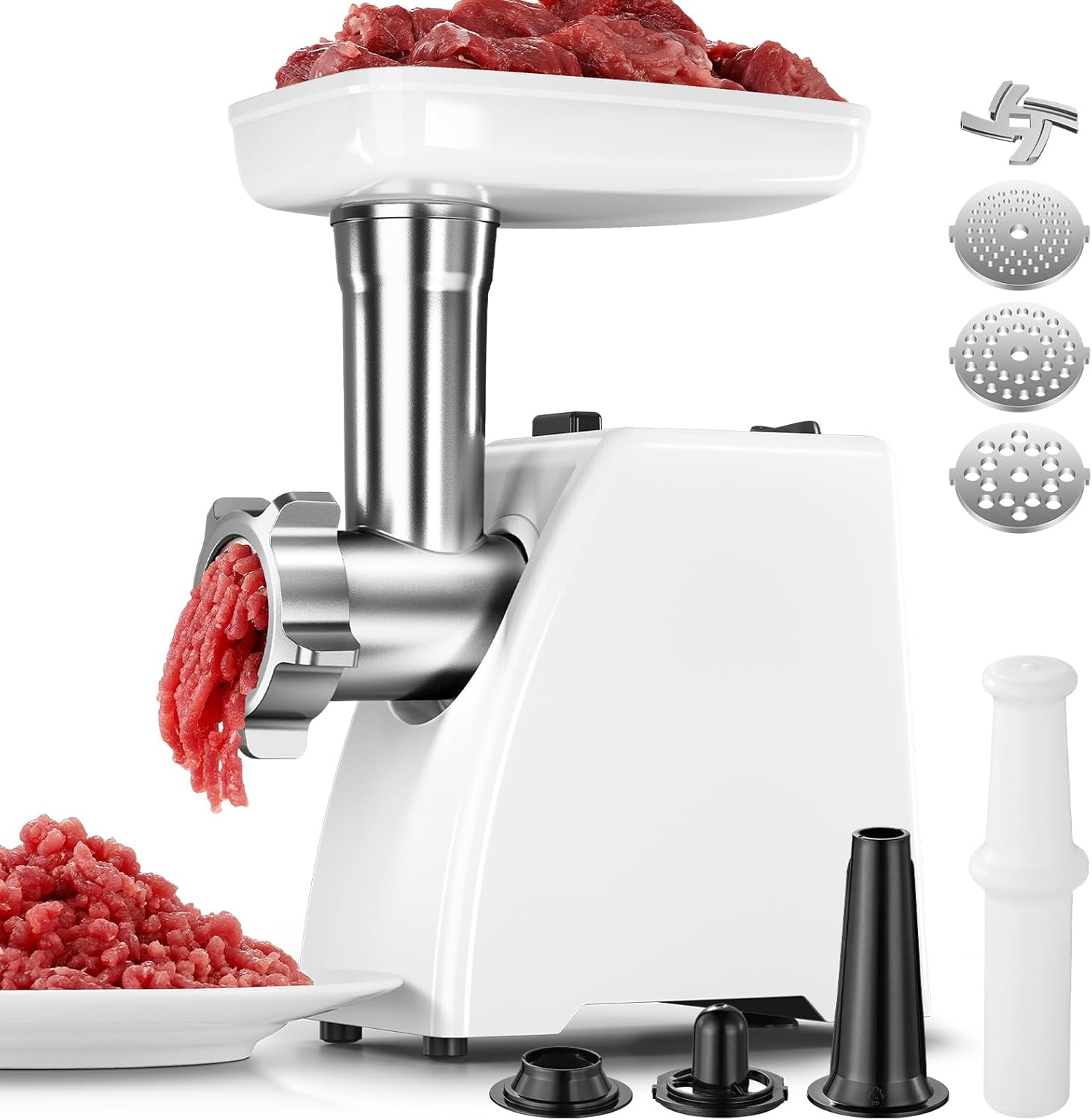 AMZCHEF 3-in-1 Electric Meat Grinder with Sausage Stuffer