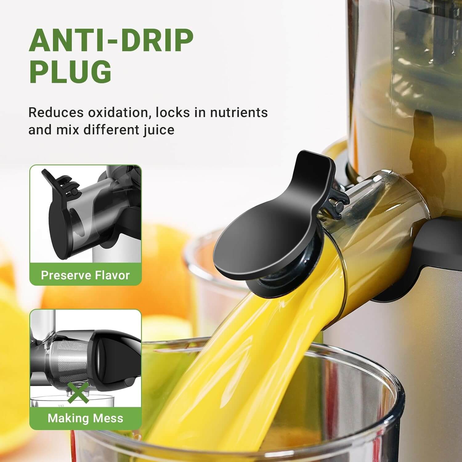 AMZCHEF Whole Fruit Juicer Machines 80MM Large Feeding Chute