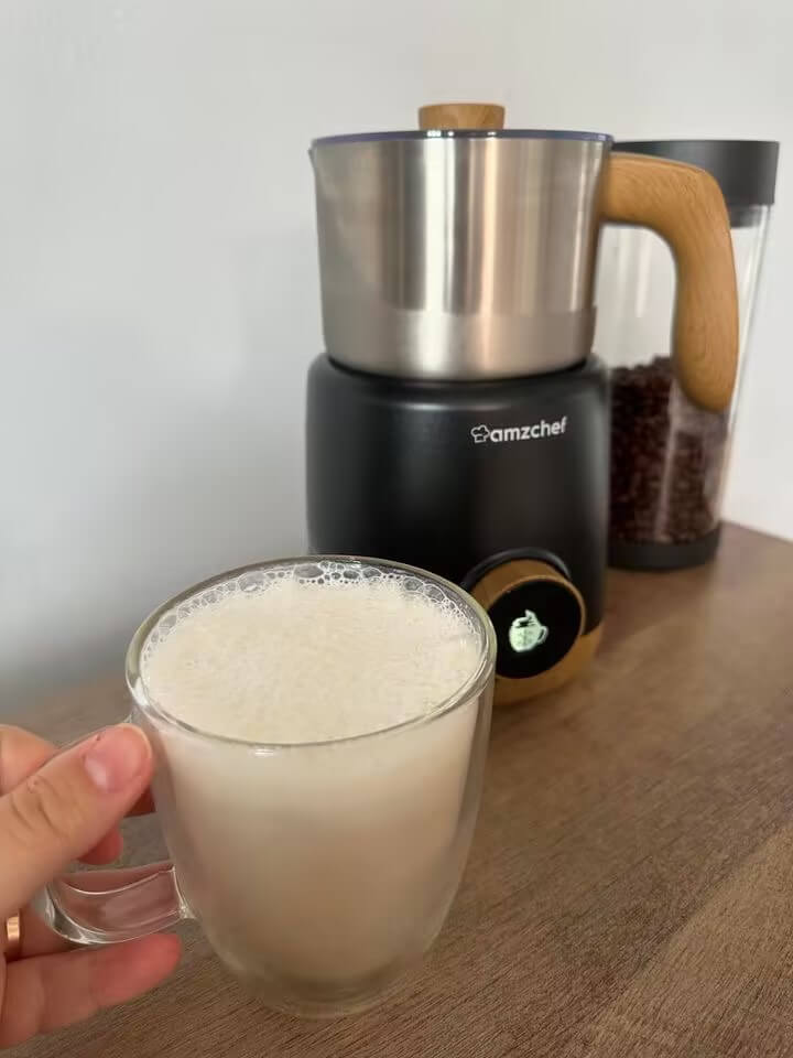 AMZCHEF Automatic Milk Frother Steamer for Coffee & Specialty Drinks