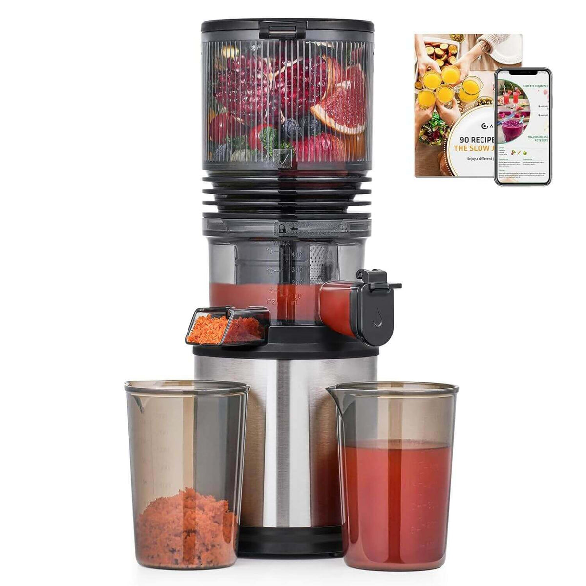 AMZCHEF Cold Press Juicer with 6 Inch Feed Chute
