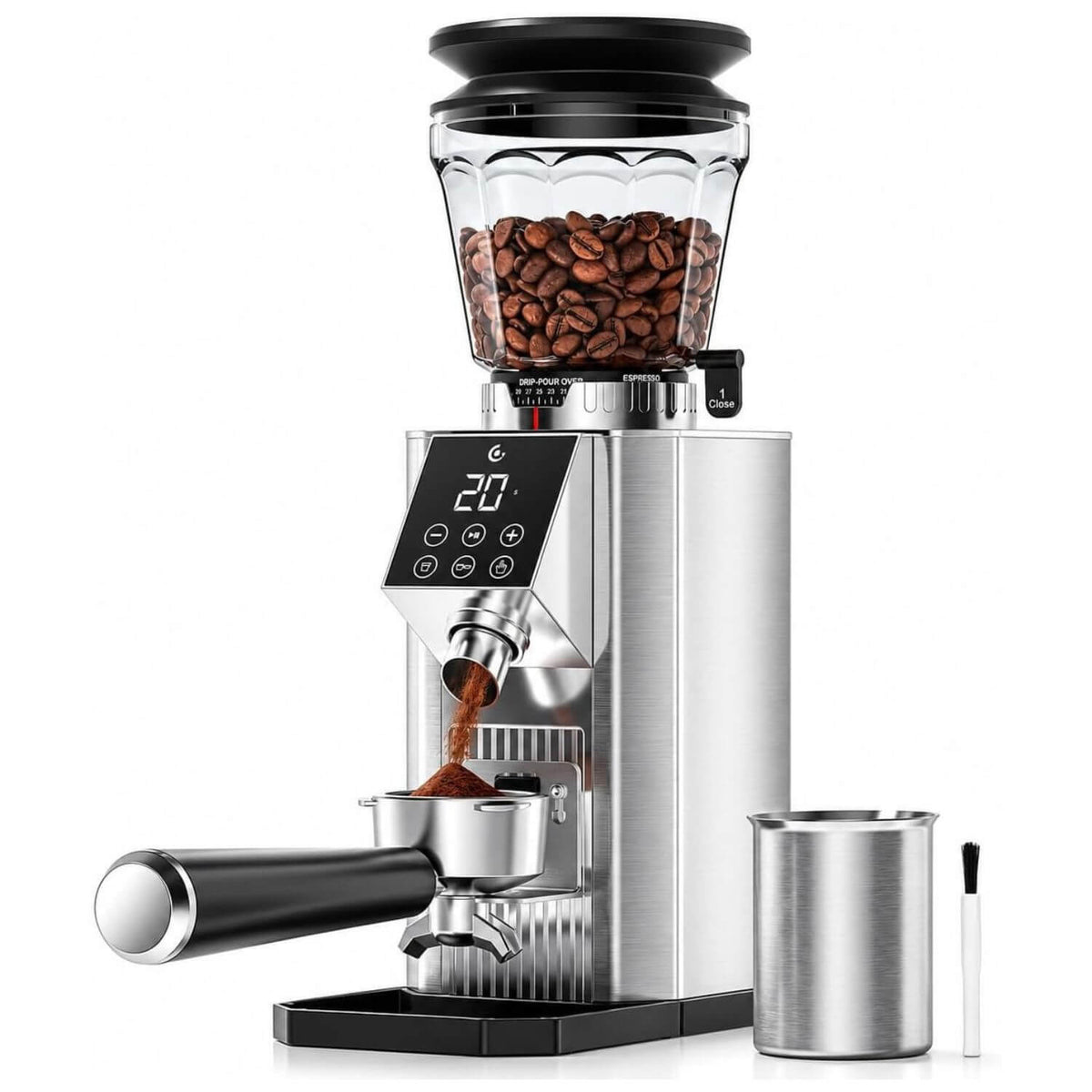 AMZCHEF Conical Burr Coffee Grinder 45 Settings Low Mess