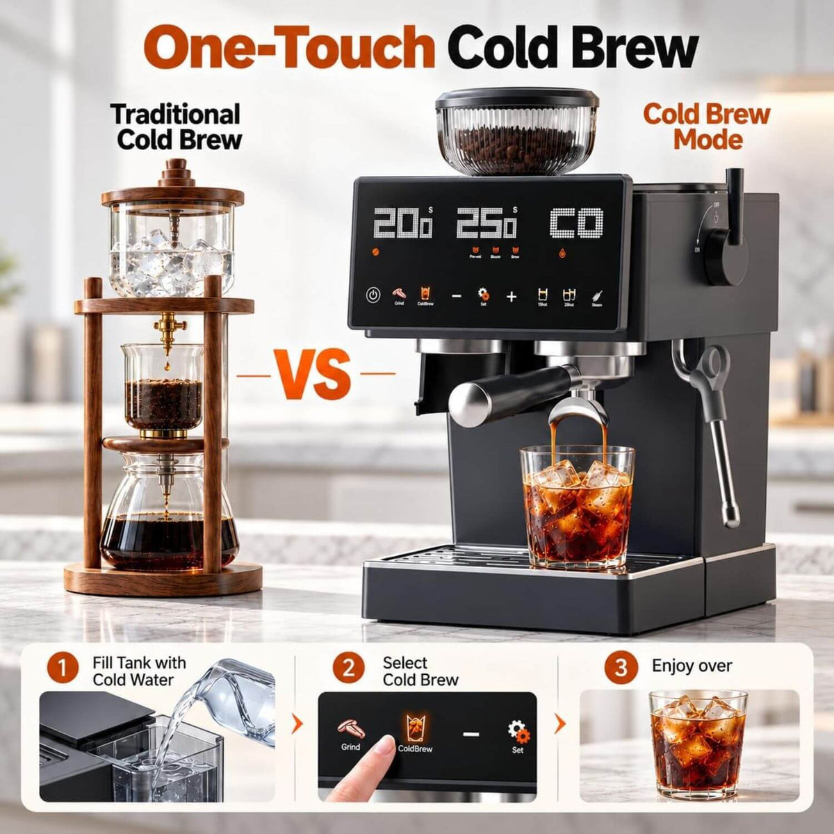 AMZCHEF Espresso Machine with 58mm Portafilter