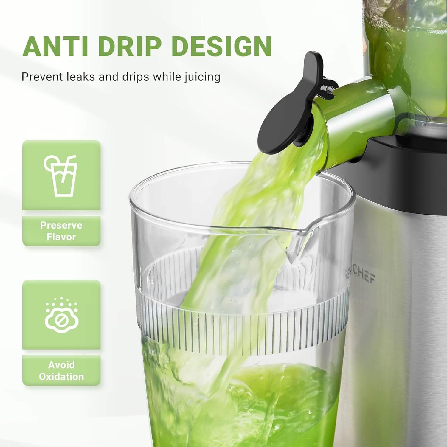 Amzchf Juicer Machine with Large Feed Chute for Whole Fruits