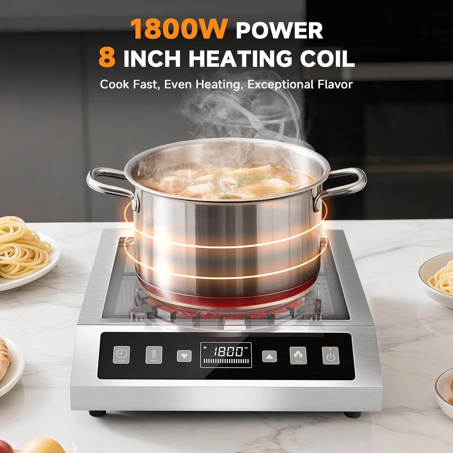 AMZCHEF 1800W Portable Commercial Induction Cooktop | Single Burner