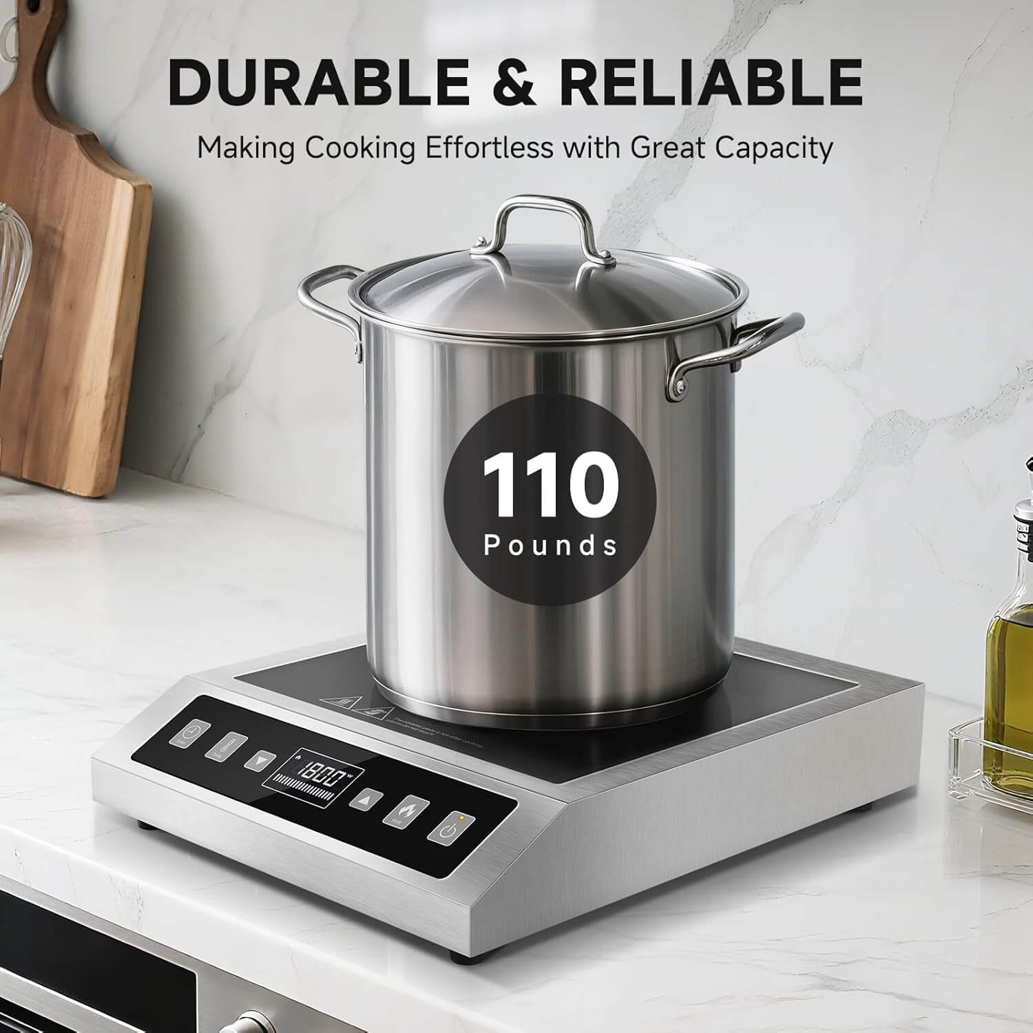 AMZCHEF 1800W Portable Commercial Induction Cooktop | Single Burner