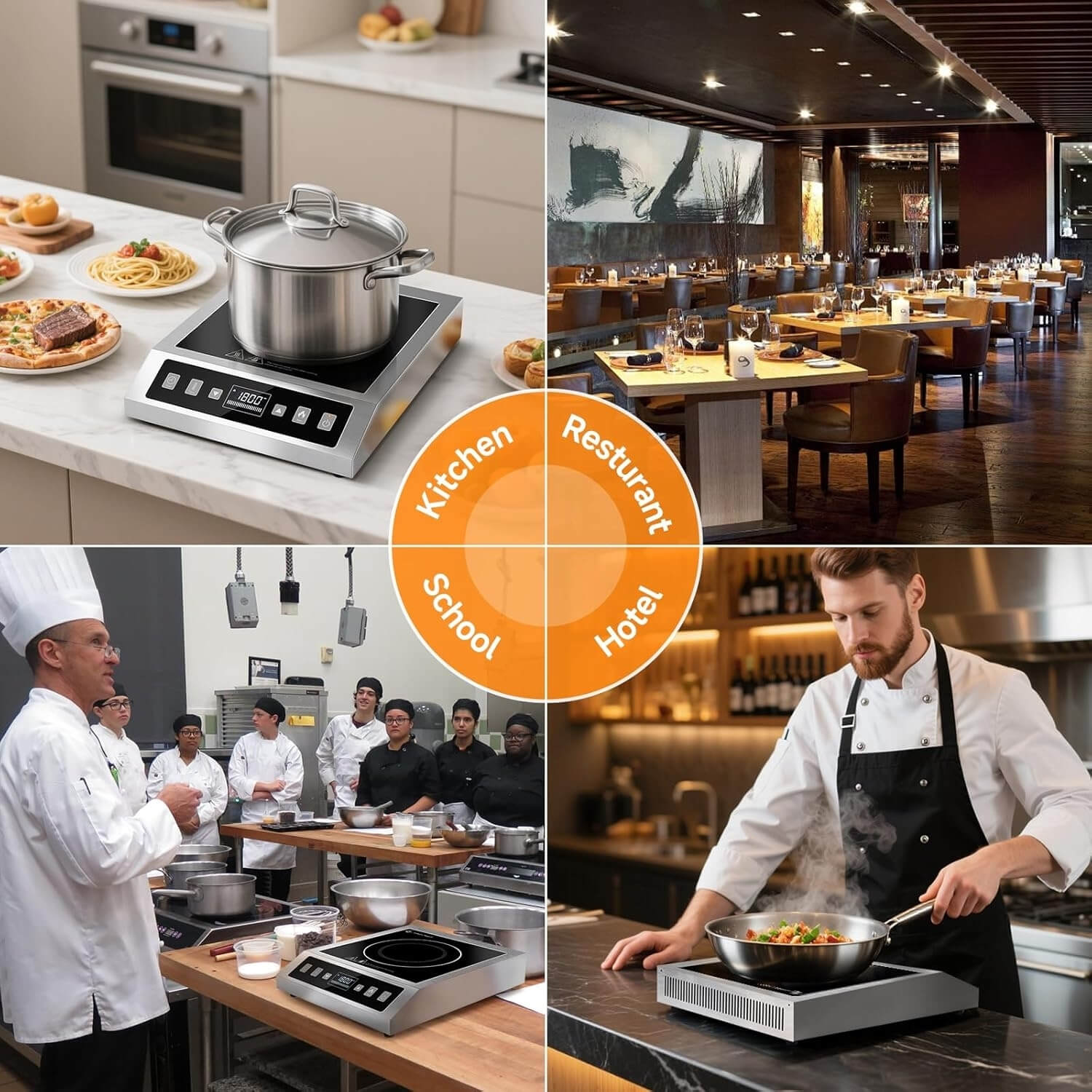 AMZCHEF 1800W Portable Commercial Induction Cooktop | Single Burner