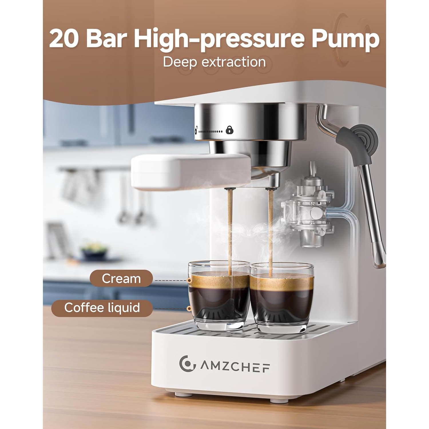 AMZCHEF Compact Espresso Machine for Home