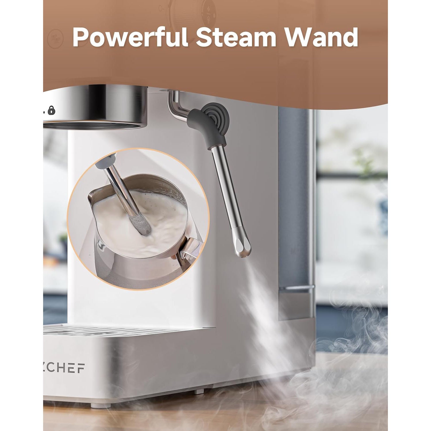 AMZCHEF Automatic Espresso Machine for Latte and Cappuccino