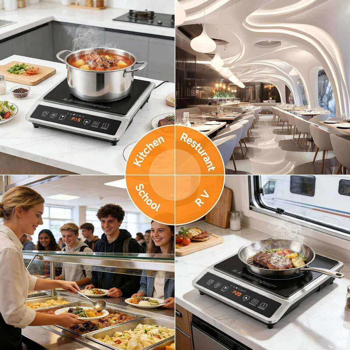 AMZCHEF Portable Commercial Induction Cooktop