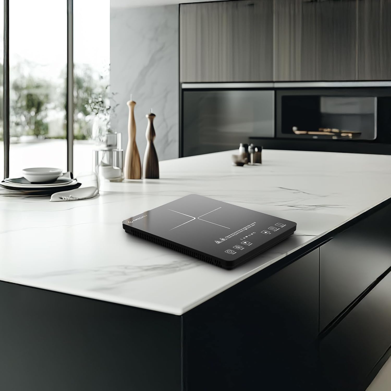 AMZCHEF 1800W Portable Induction Cooktop with Timer