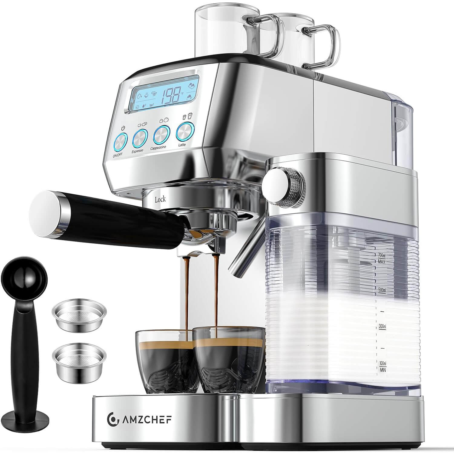 AMZCHEF 20 Bar Cappuccino Machines with Automatic Milk Frother