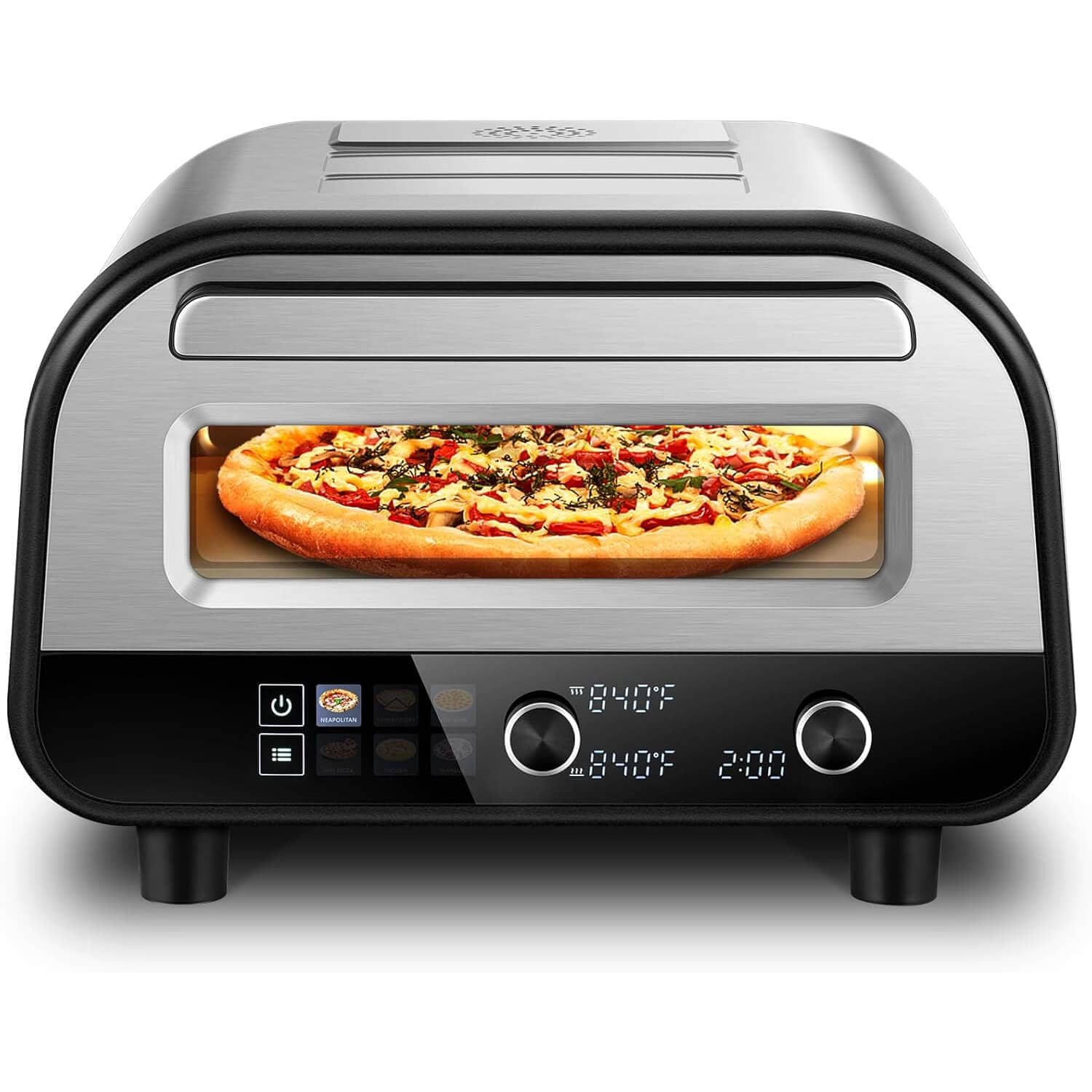 AMZCHEF Pizza Oven Heats up to 840°F Makes 12 Inch Pizzas