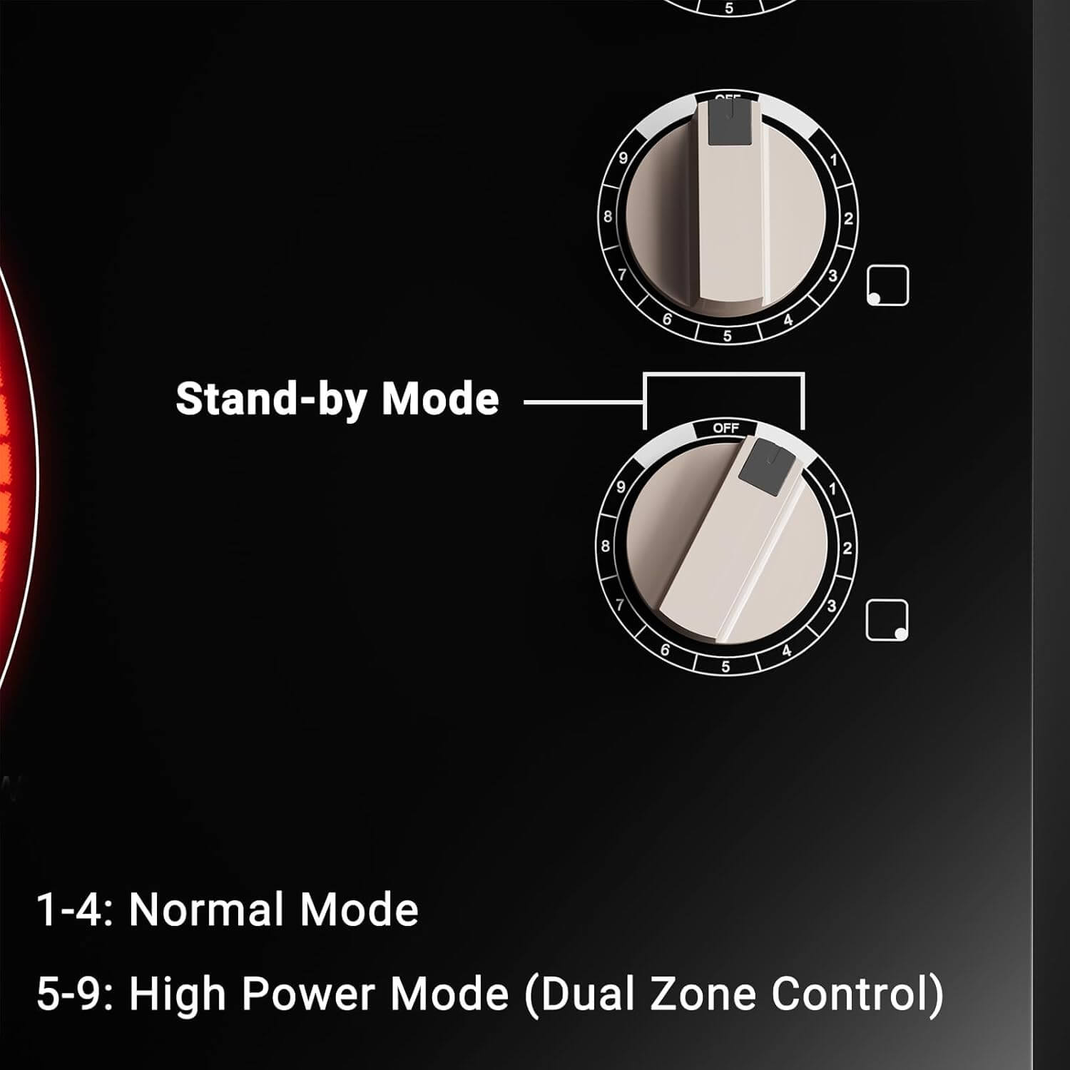 AMZCHEF 30 Inch 4 Burner Built-in Electric cooktops Knob Control 6700W