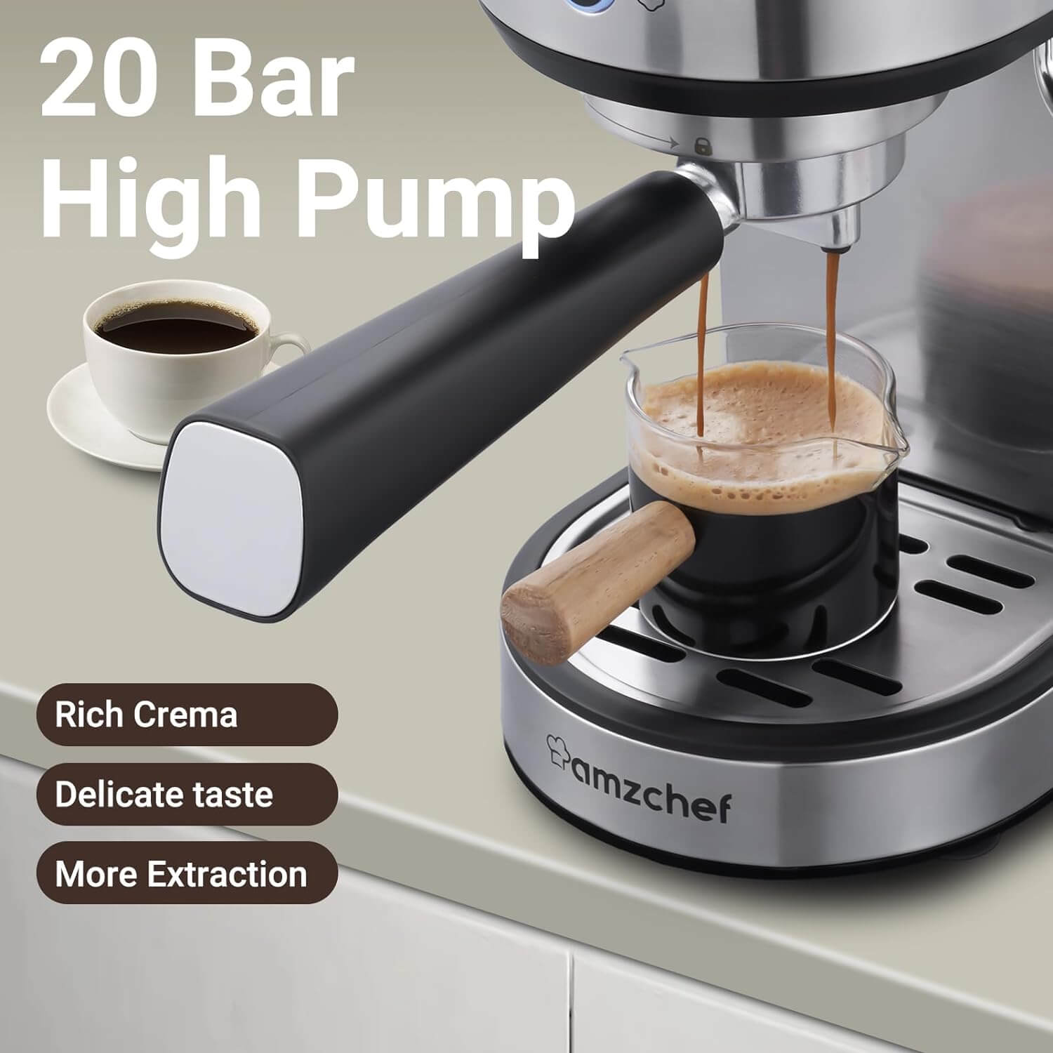 AMZCHEF Espresso Machine 20 Bar