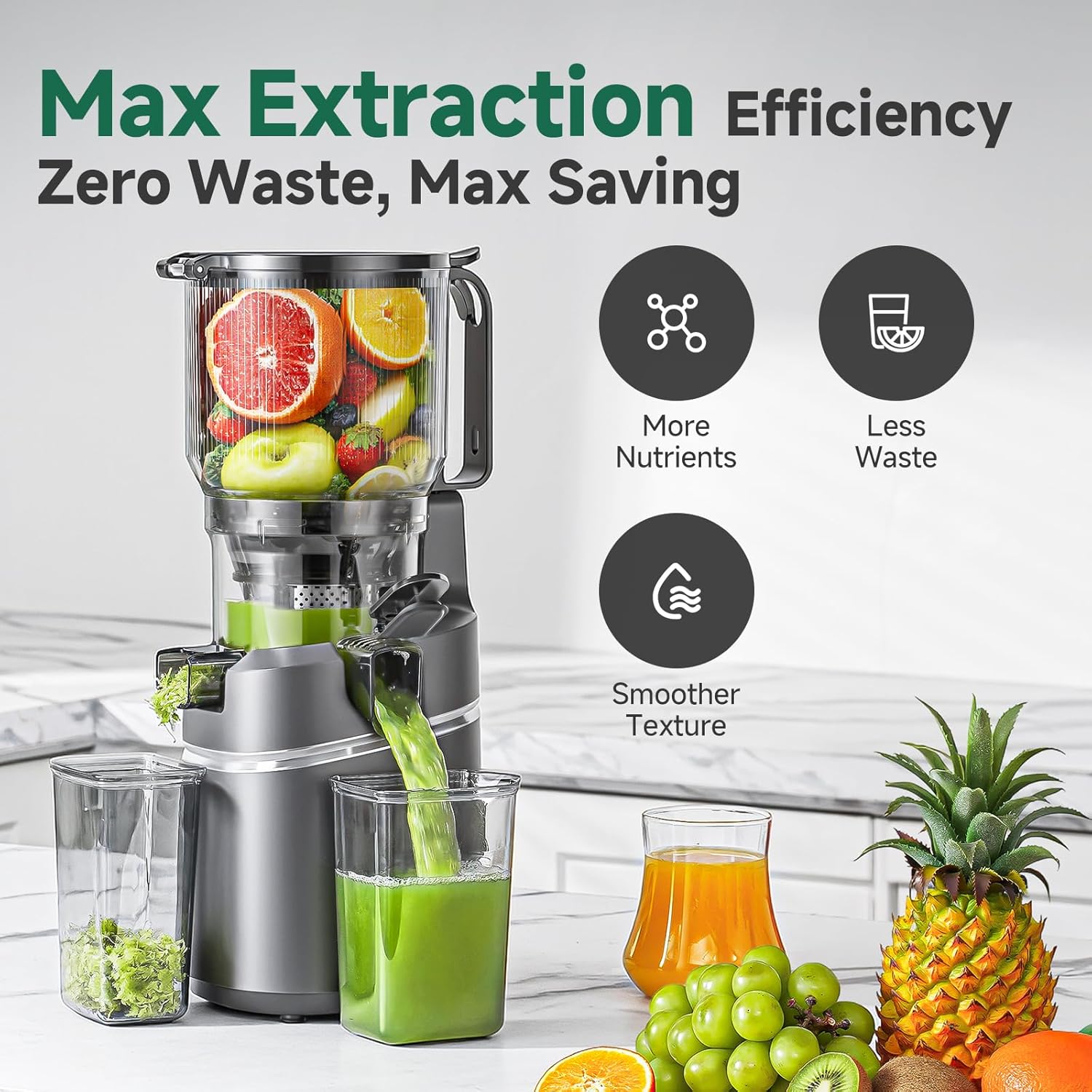 AMZCHEF Cold Press Juicer 2026 Upgraded with 6.5