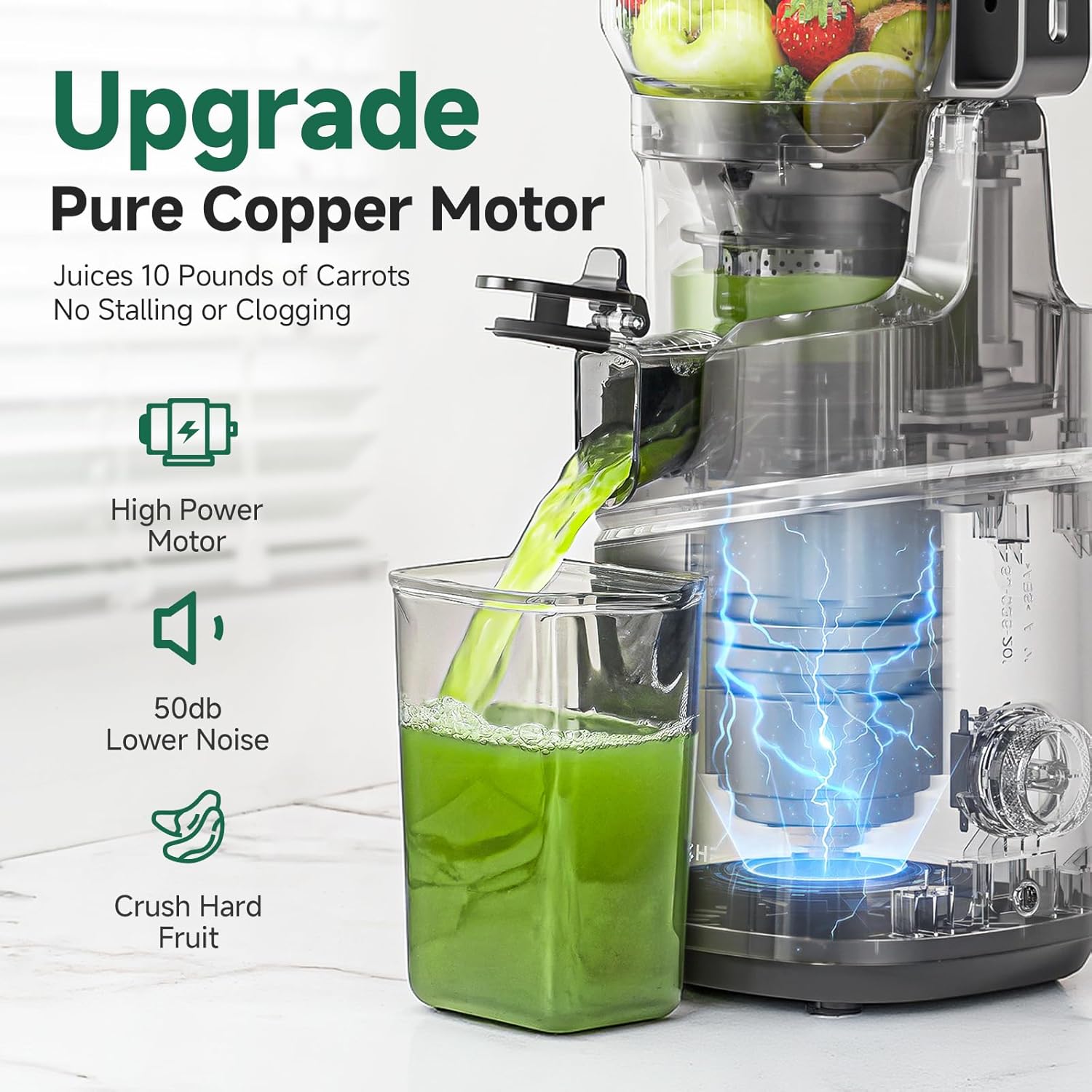 AMZCHEF ジューサーマシン スロージューサー AMZCHEF Cold Press Juicer 2026 Upgraded with 6.5