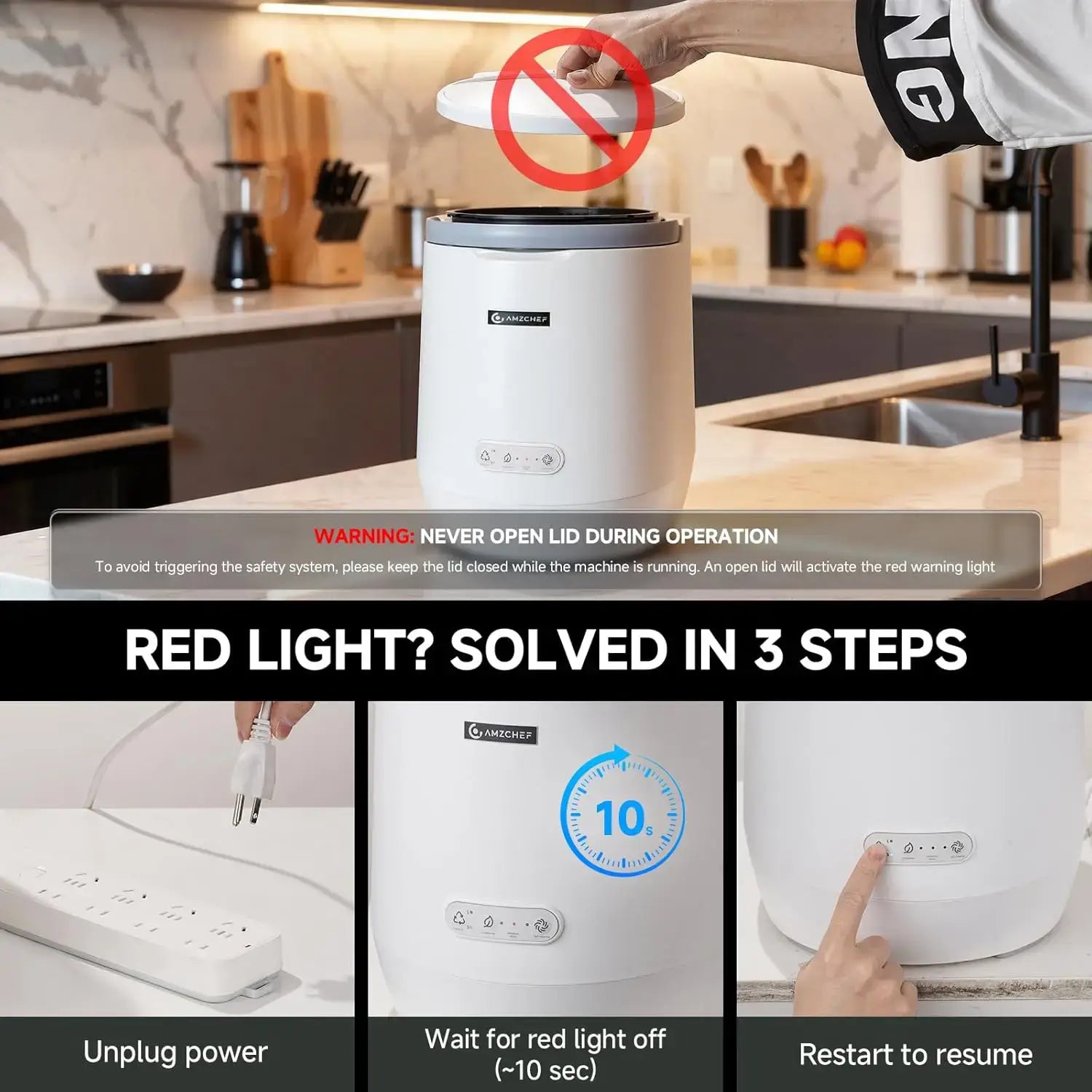 AMZCHEF Smart Electric Kitchen Composter