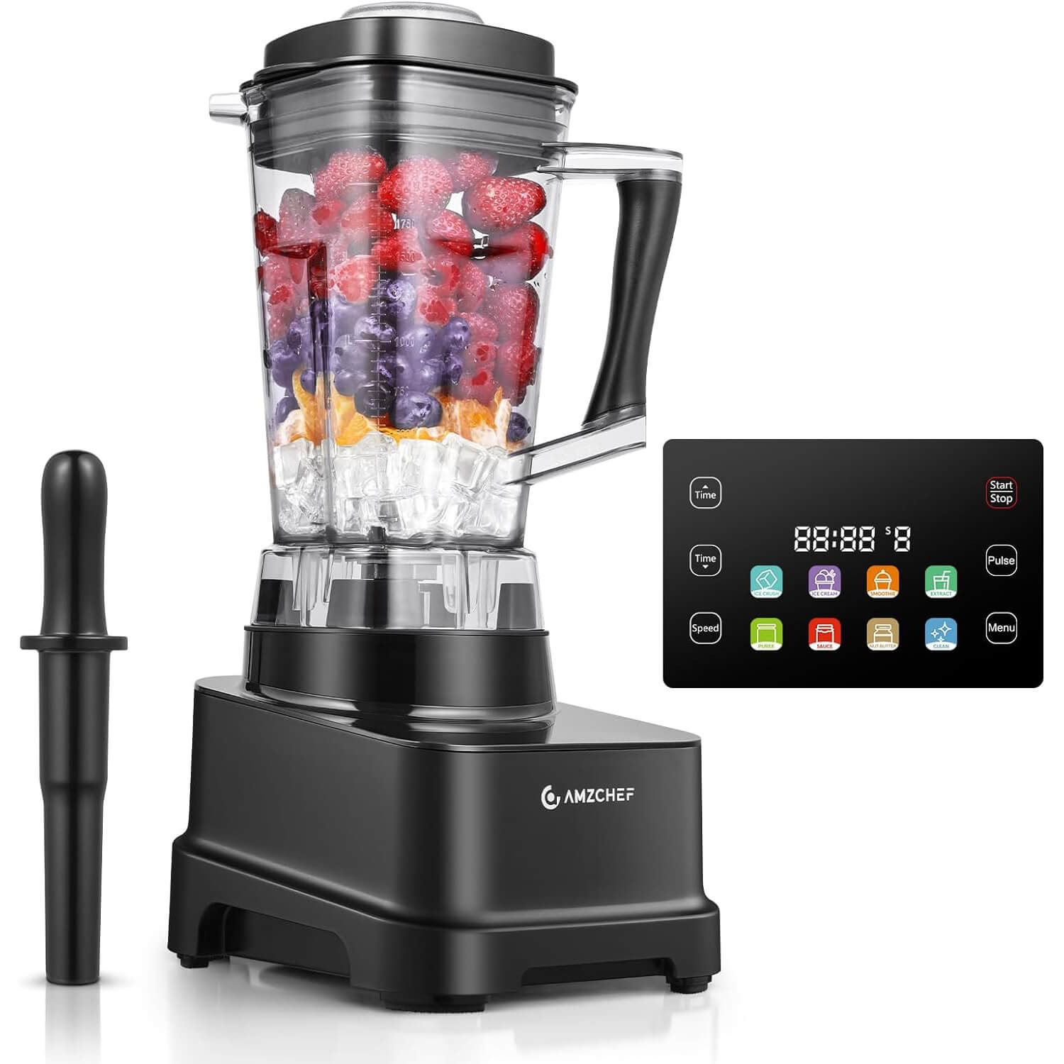 AMZCHEF 8-IN-1 Professional Blenders 2025 with LED Panel Touch Control