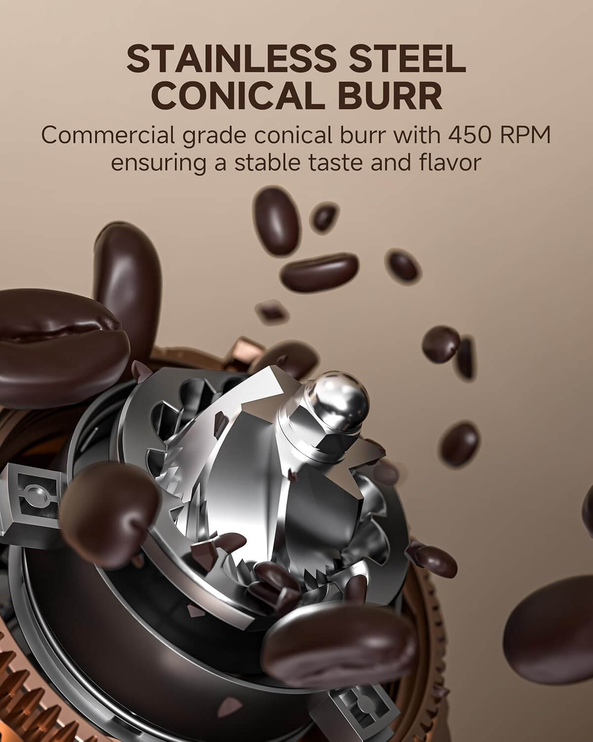 AMZCHEF Coffee Grinder with 75 Ultra-Fine Grind Settings