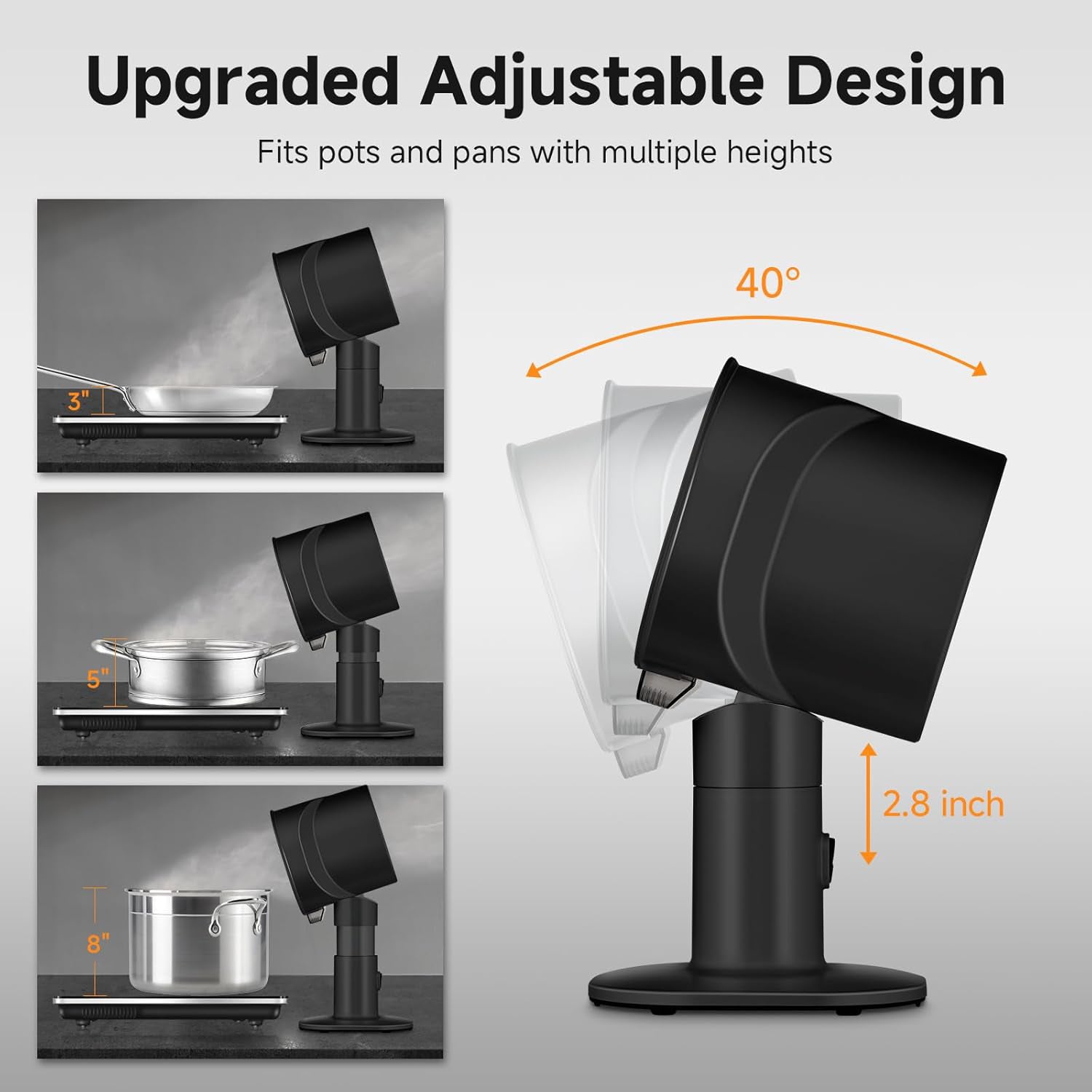 Amzchef Portable Range Hood 4 Speed Adjustable Ventilation Fan