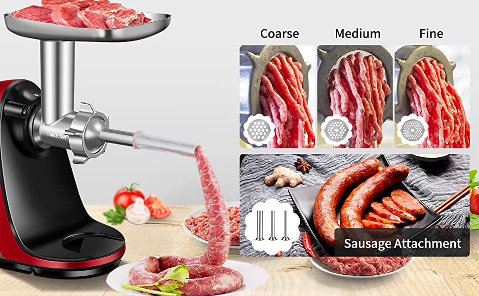 Meat Grinder & Slicer Shredder Attachments for KitchenAid Stand Mixer, Meat  Grinder with Sausage Stuffer Tubesand and Slicer